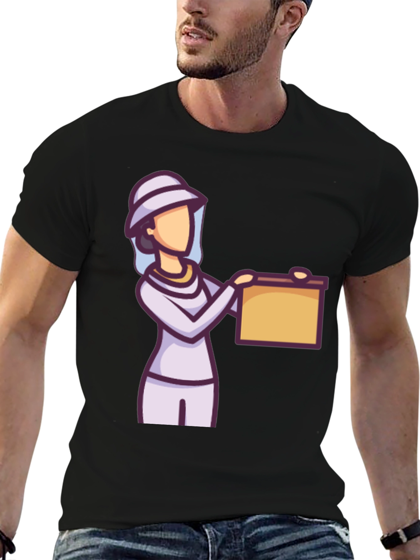 Beekeeper Cartoon Graphic Tee - Unisex Black T-Shirt