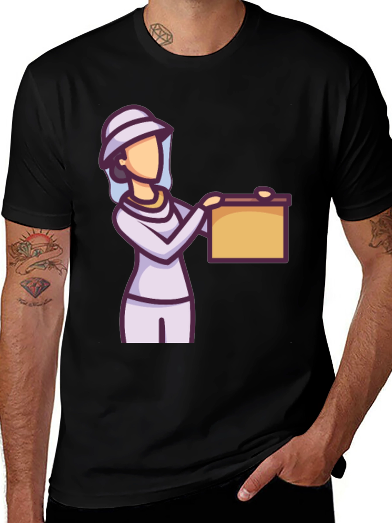 Beekeeper Cartoon Graphic Tee - Unisex Black T-Shirt