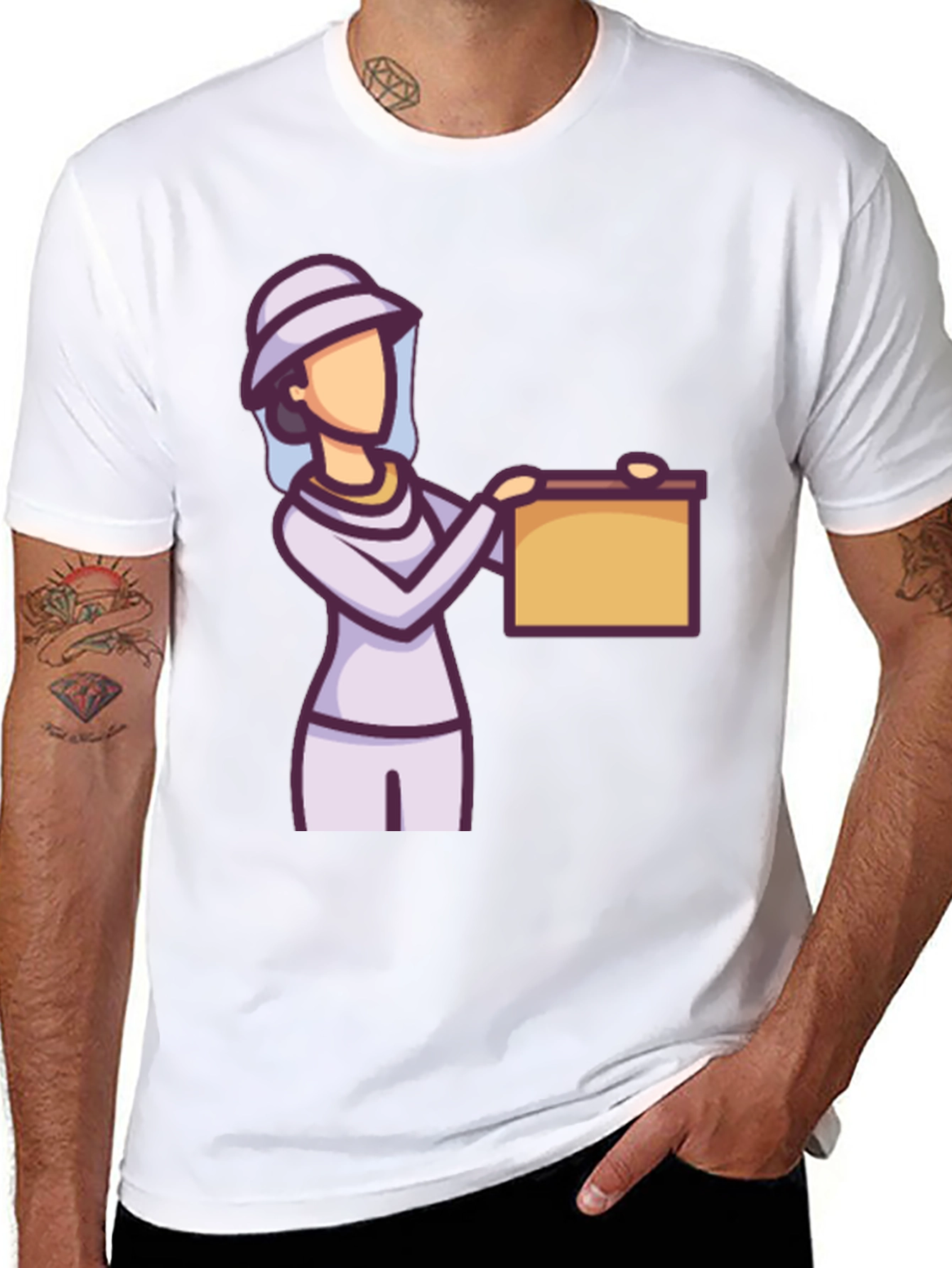 Beekeeper Cartoon Graphic Tee - Unisex Black T-Shirt