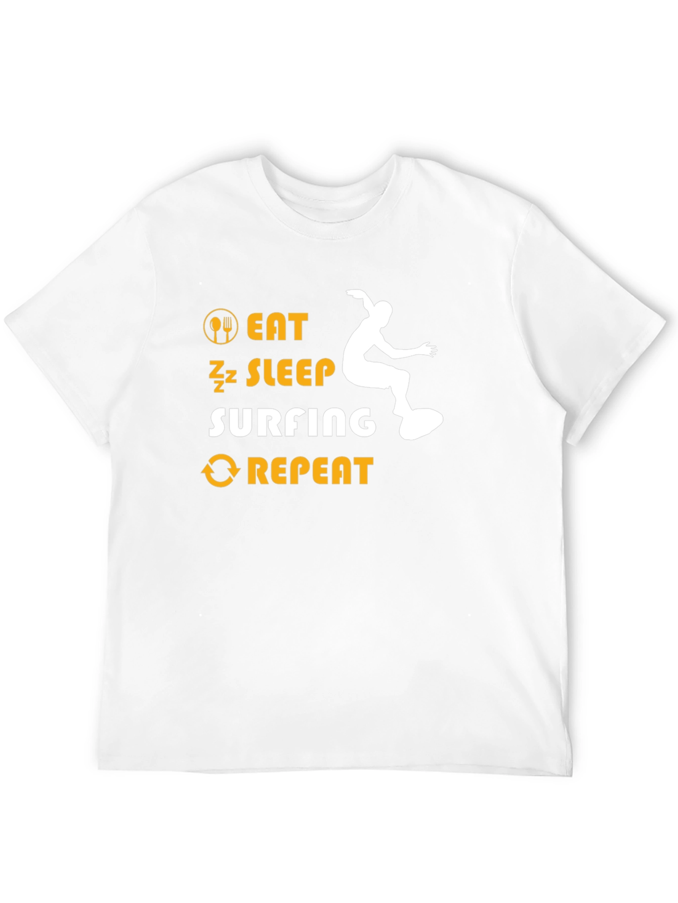 Eat Sleep Surfing Repeat Black T-Shirt