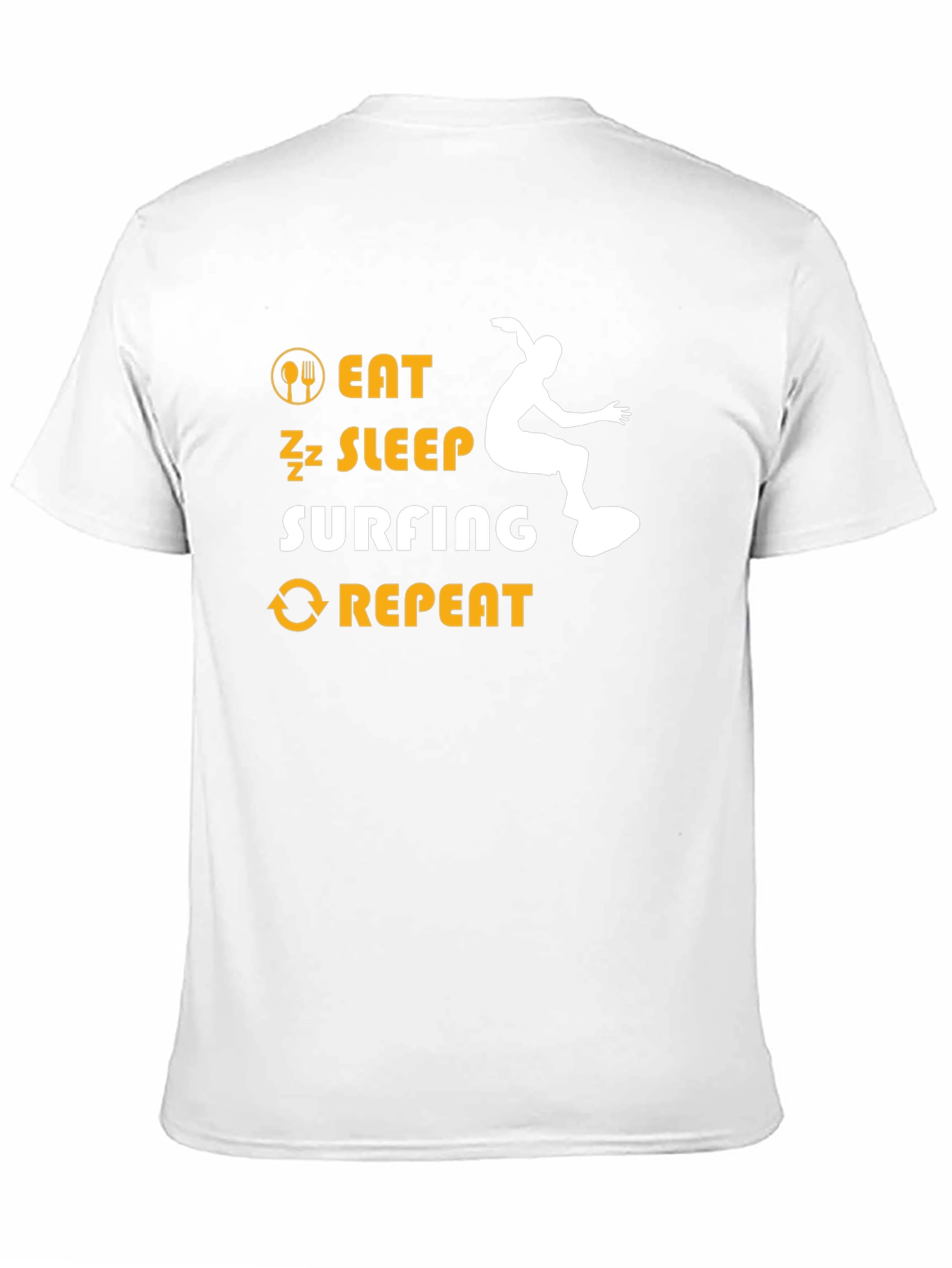 Eat Sleep Surfing Repeat Black T-Shirt