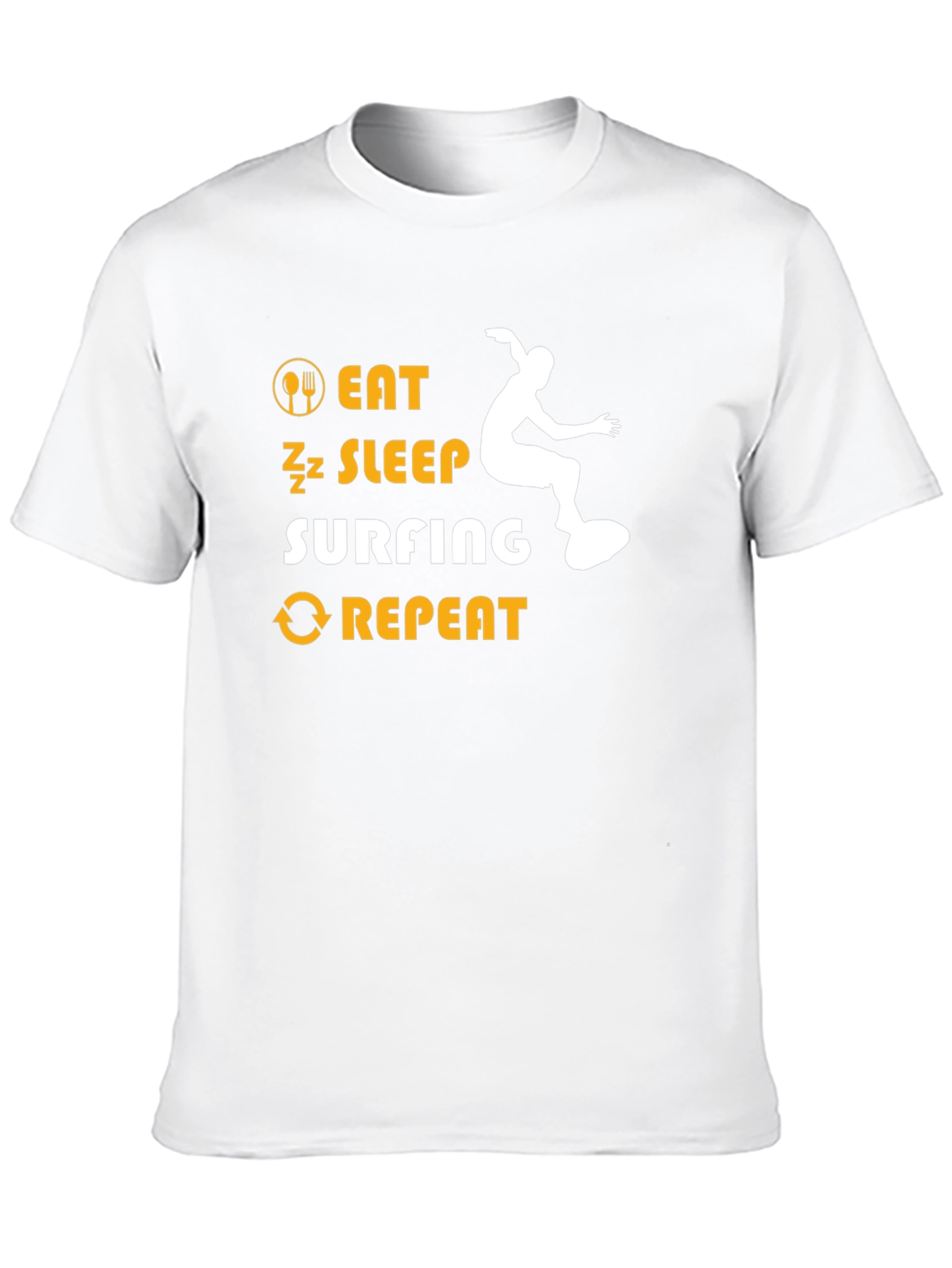 Eat Sleep Surfing Repeat Black T-Shirt