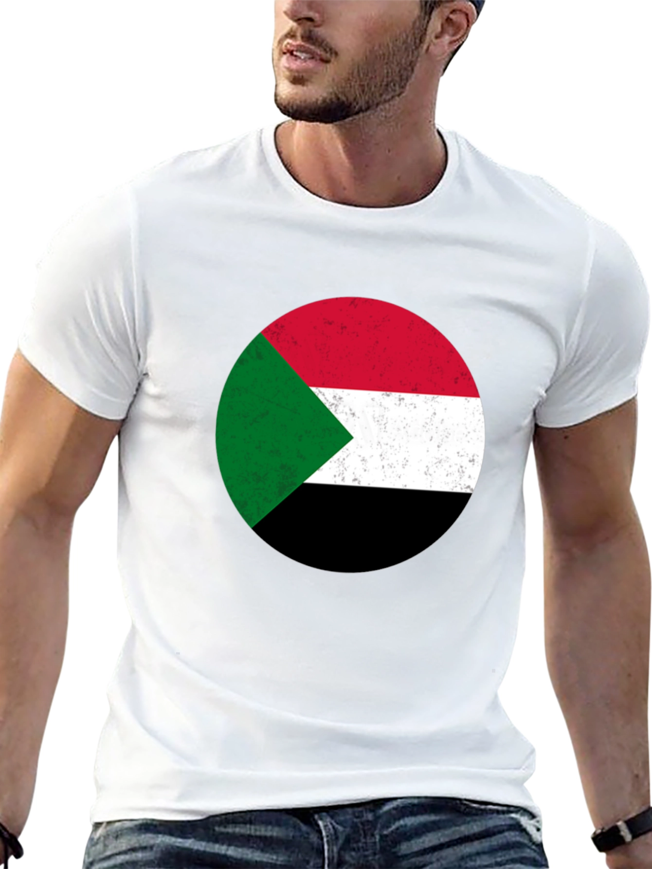 Sudan Flag T-Shirt - Distressed Graphic Tee