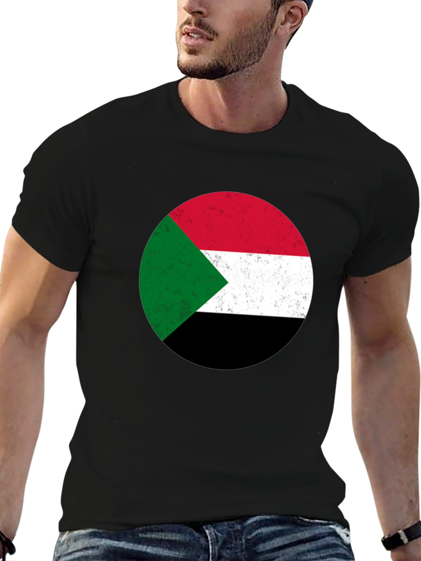Sudan Flag T-Shirt - Distressed Graphic Tee