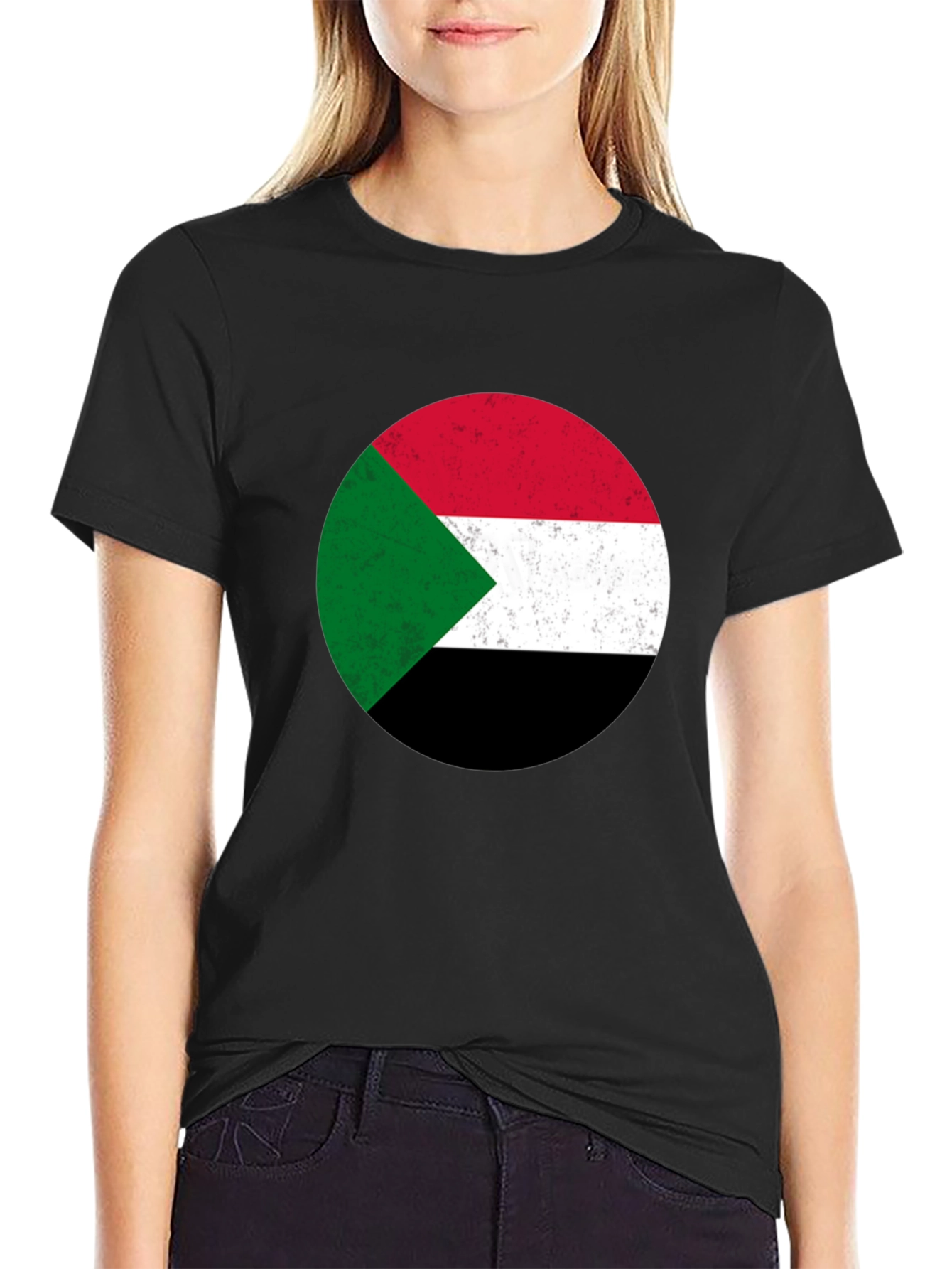 Sudan Flag T-Shirt - Distressed Graphic Tee