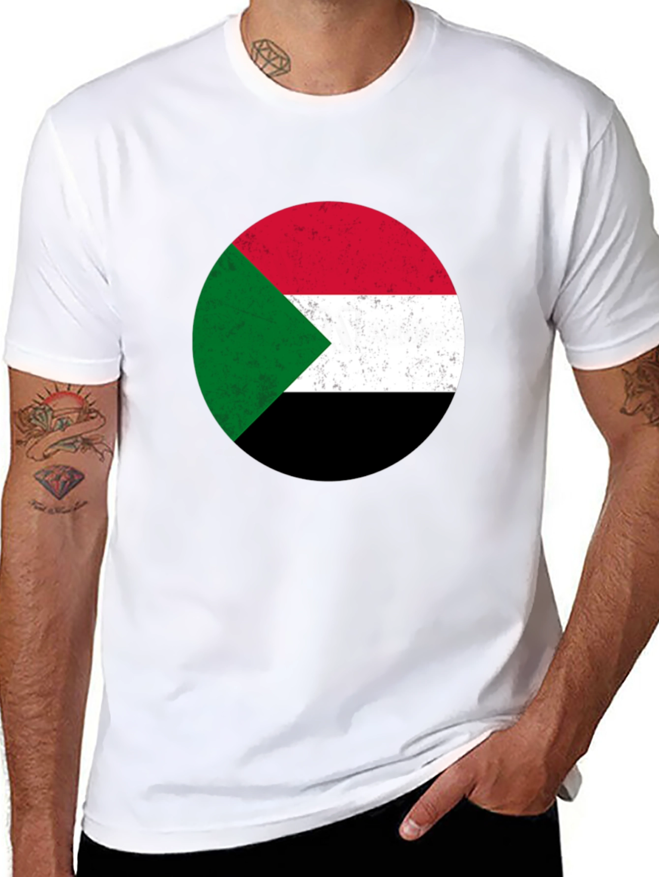 Sudan Flag T-Shirt - Distressed Graphic Tee