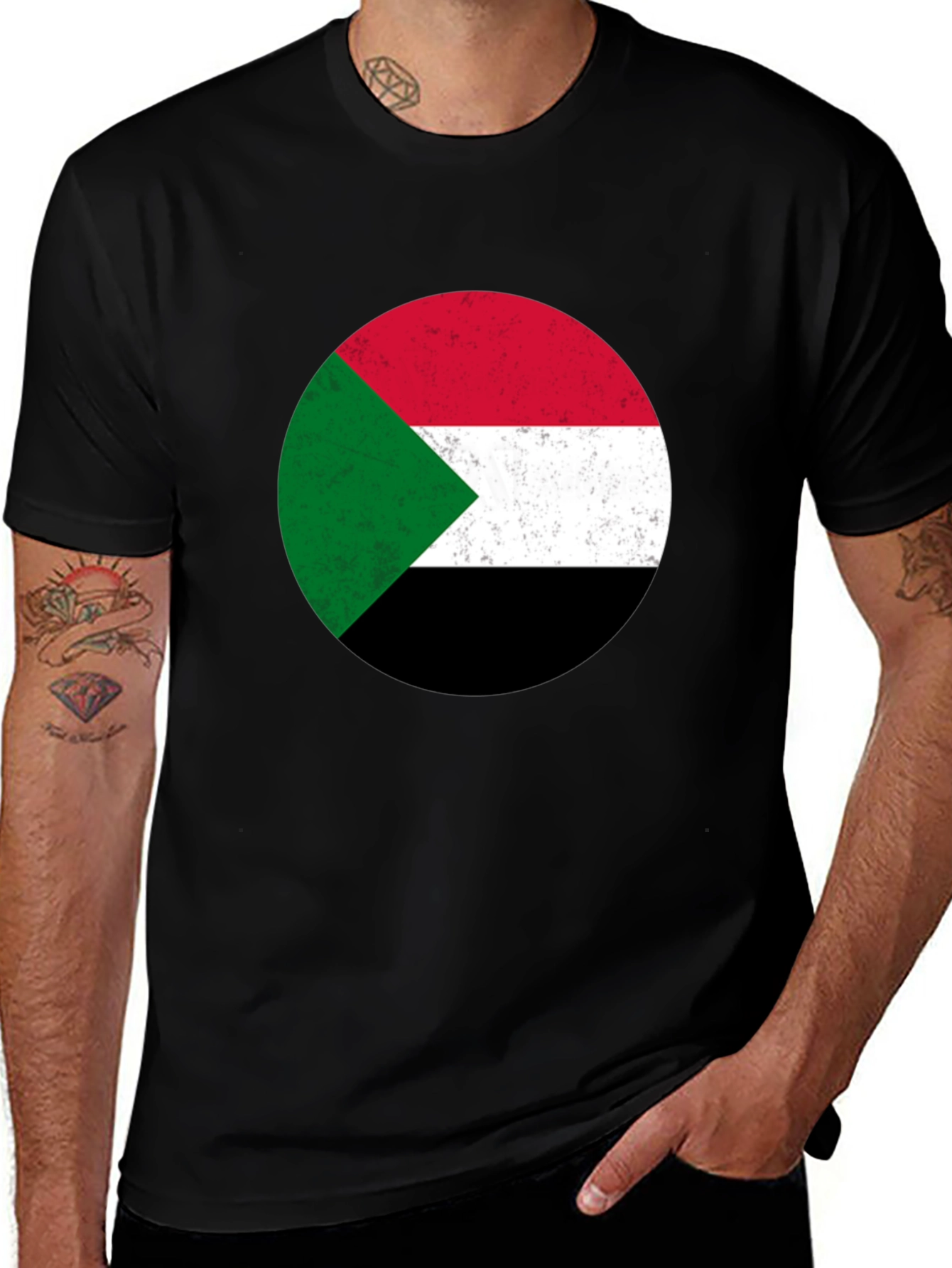 Sudan Flag T-Shirt - Distressed Graphic Tee