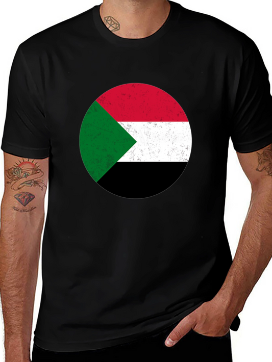 Sudan Flag T-Shirt - Distressed Graphic Tee