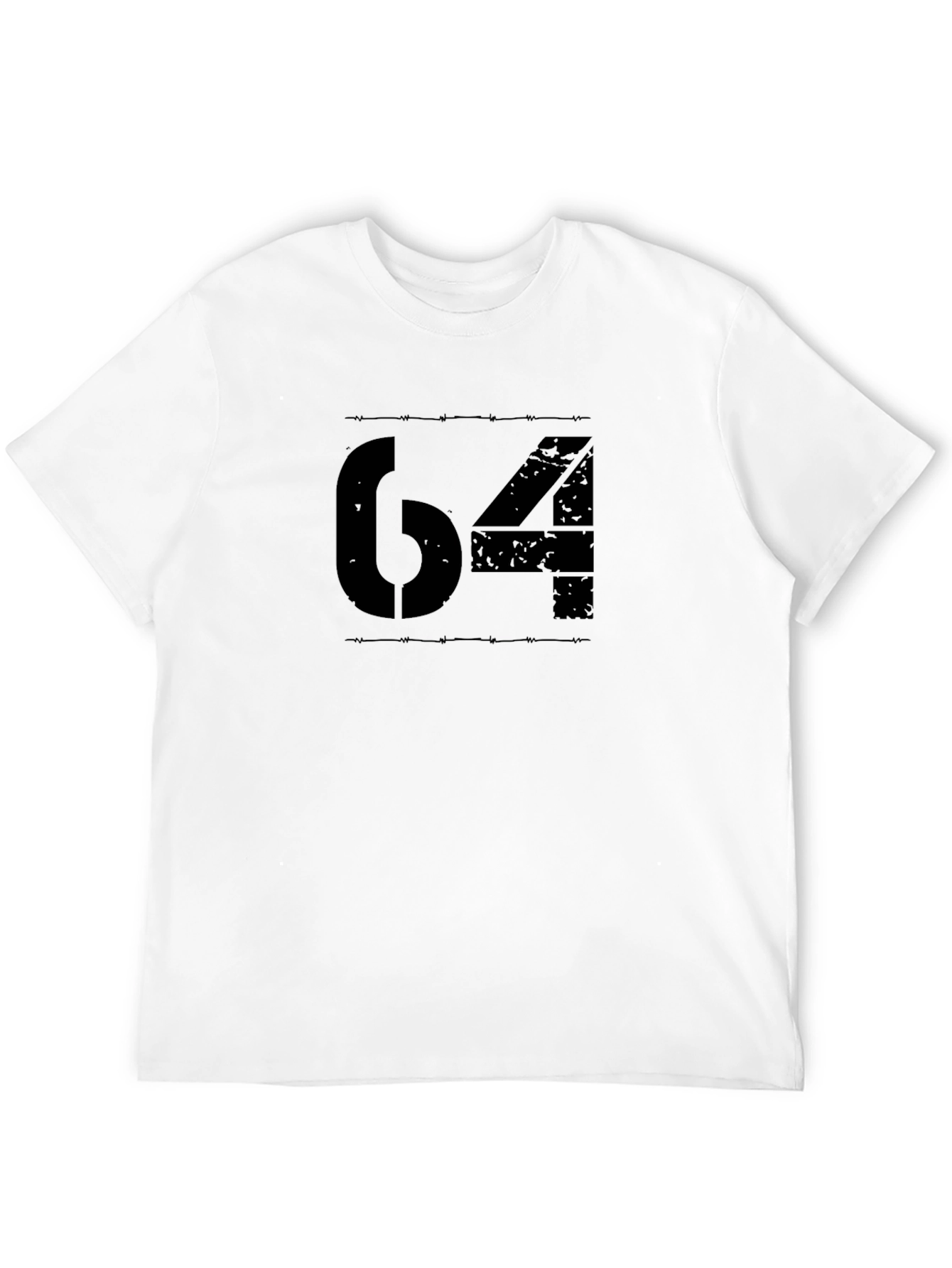 Black Graphic Tee - Number 64 Design