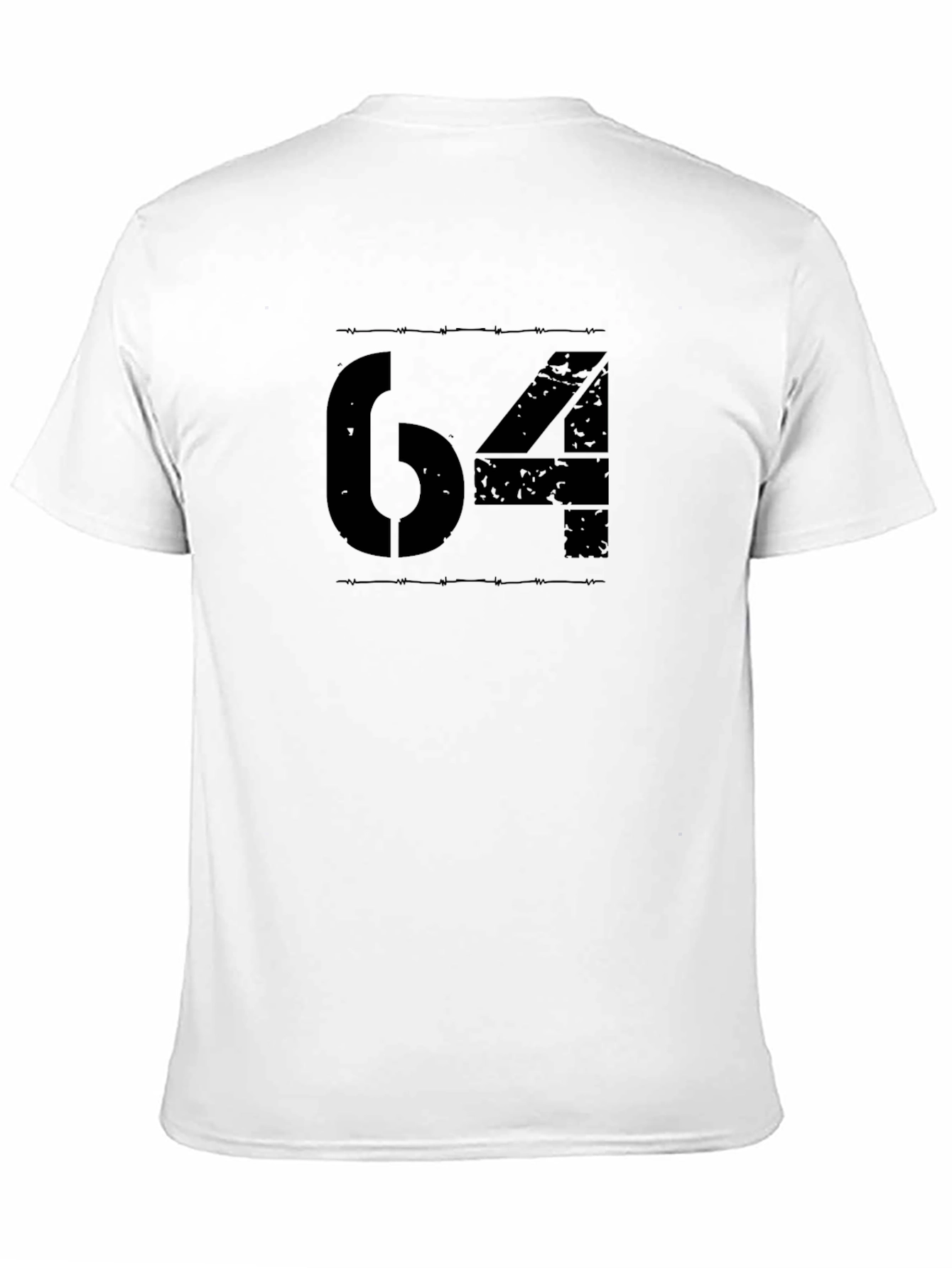 Black Graphic Tee - Number 64 Design