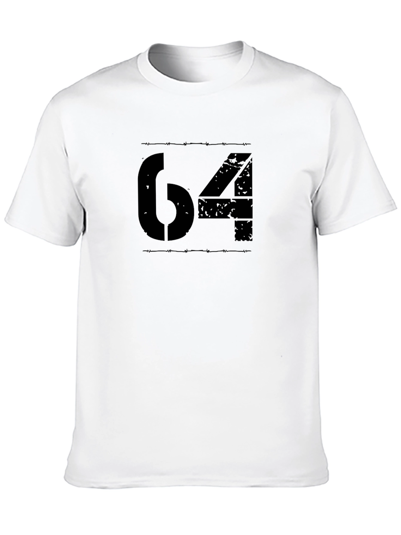 Black Graphic Tee - Number 64 Design