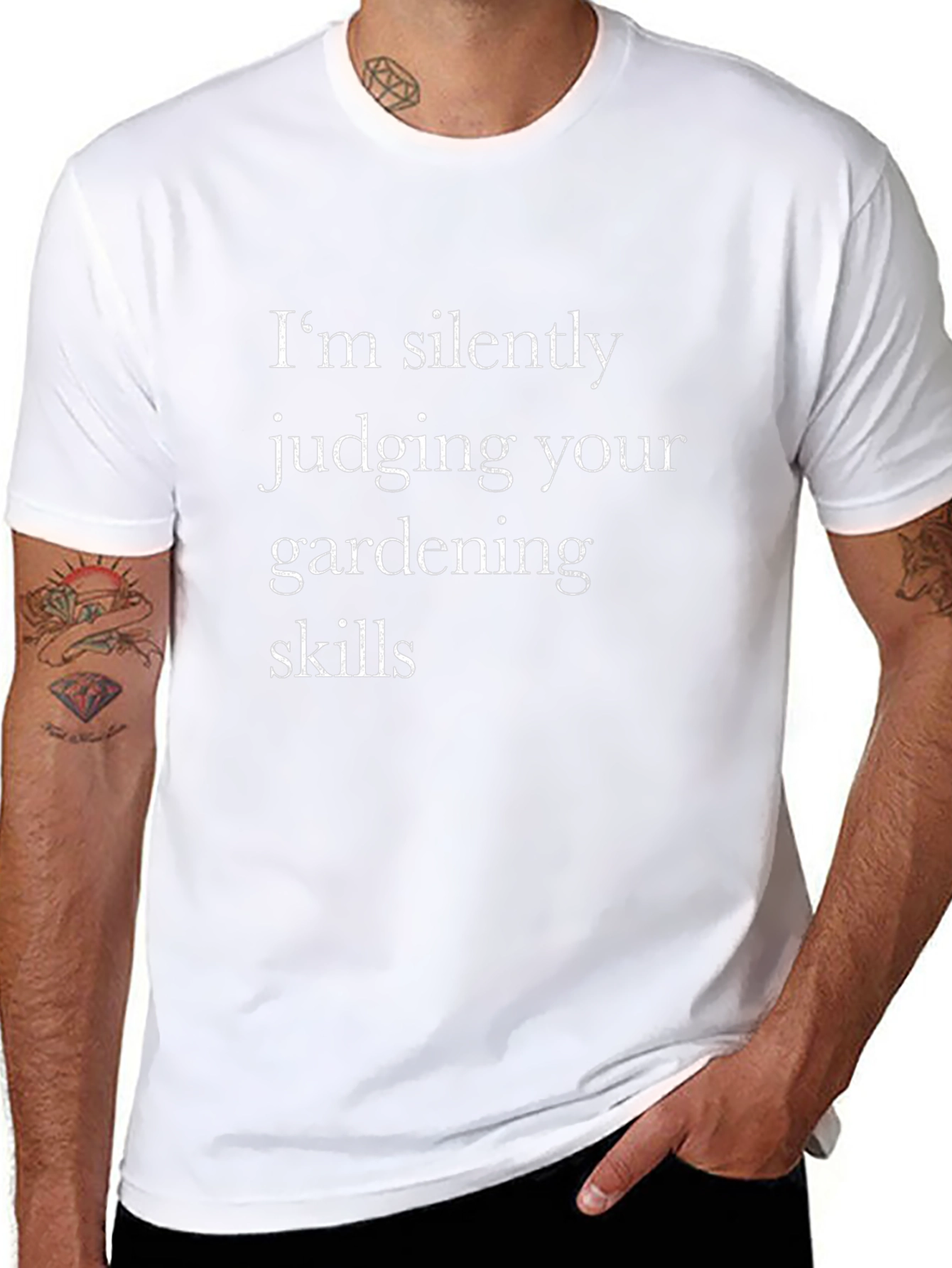 Funny Gardening Skills T-Shirt - Silently Judging
