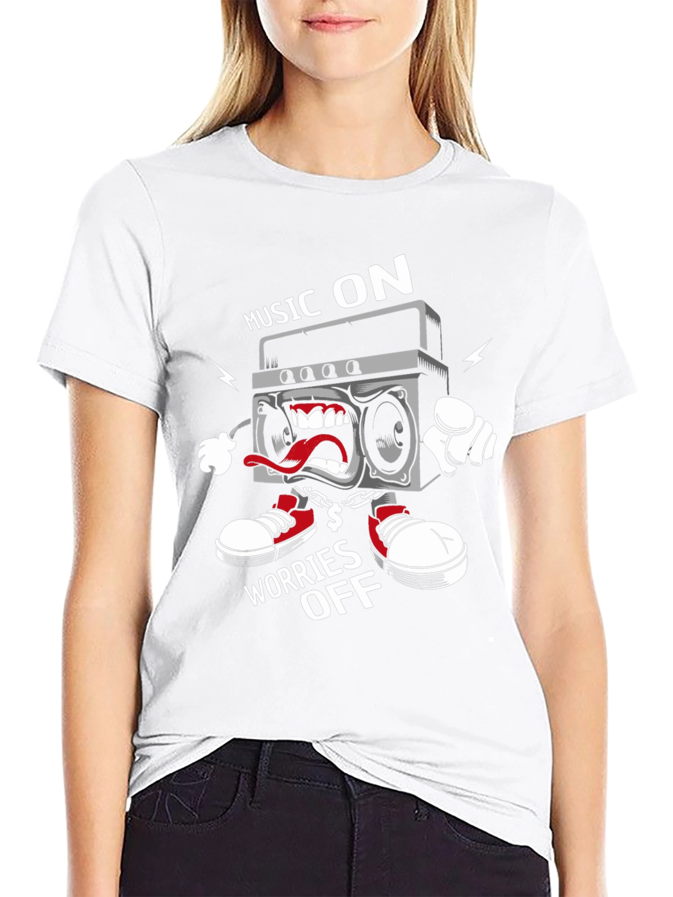 Music On Worries Off Graphic Tee
