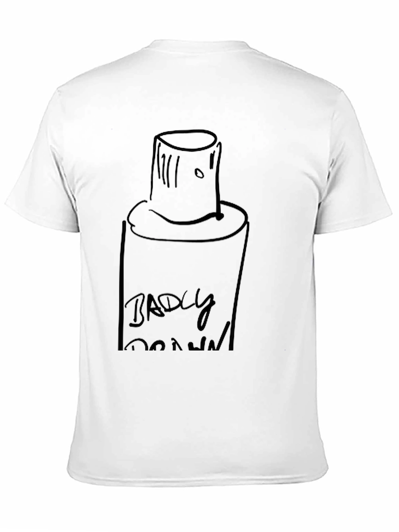 Badly Drawn Spray Paint Can Black T-Shirt