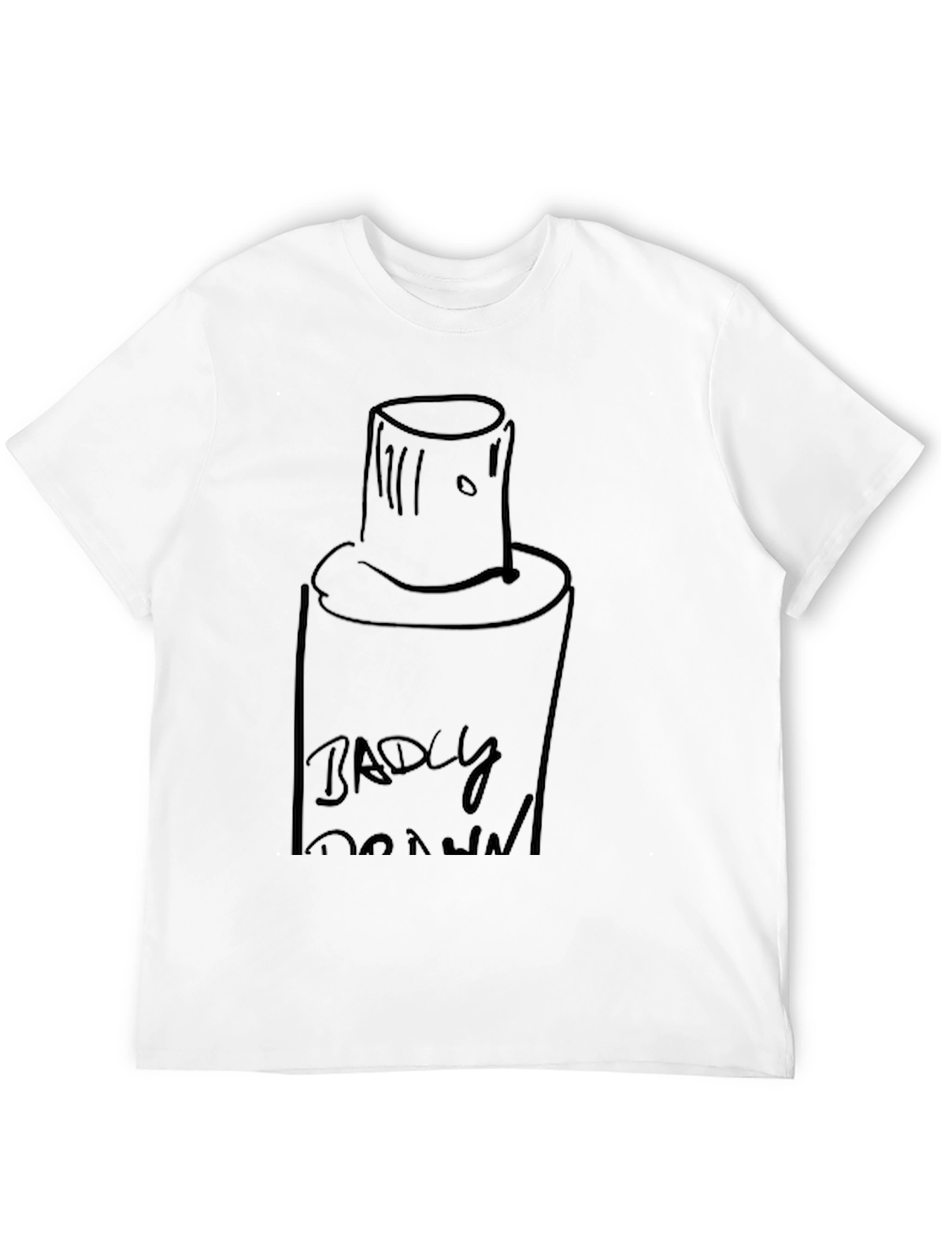 Badly Drawn Spray Paint Can Black T-Shirt