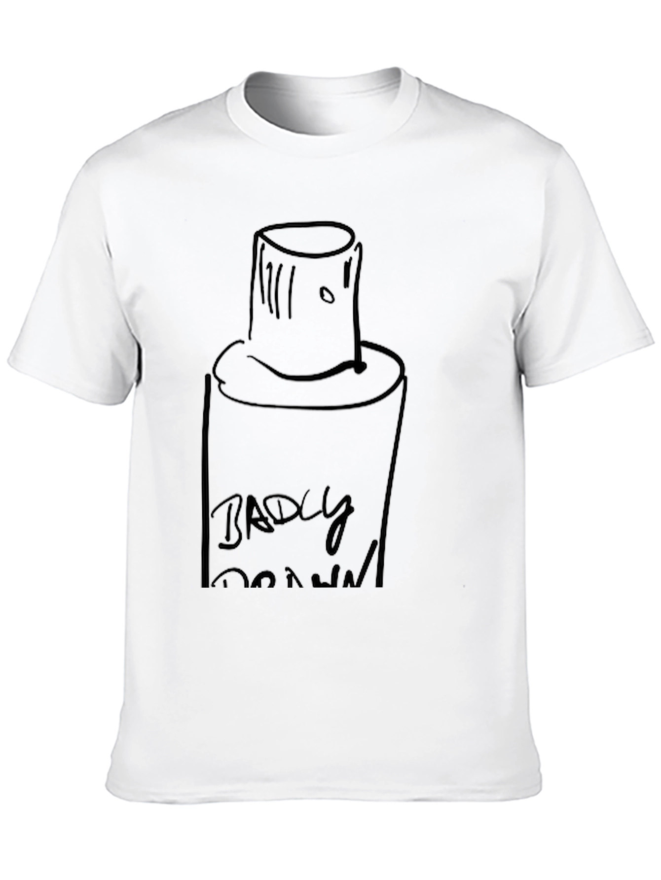 Badly Drawn Spray Paint Can Black T-Shirt