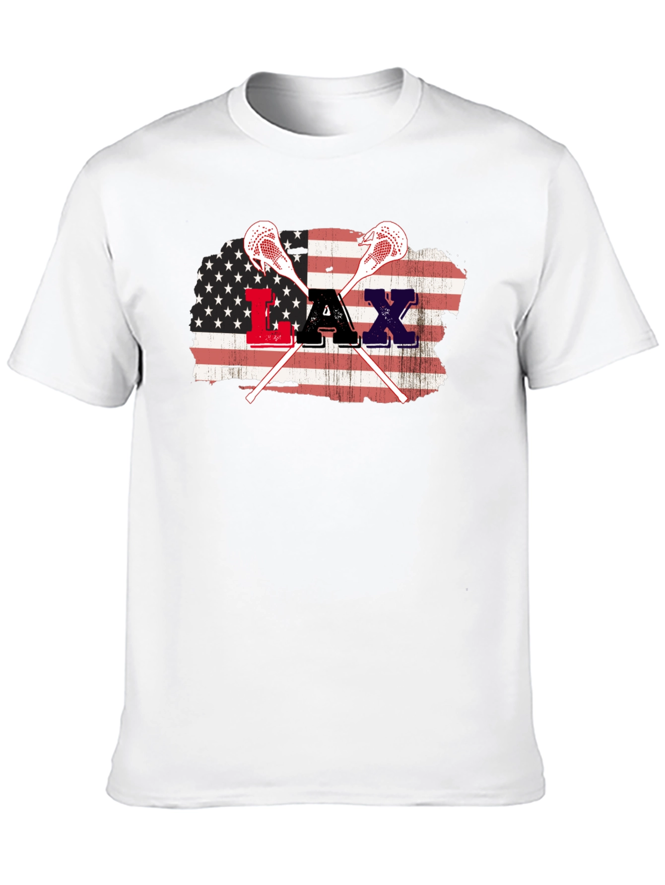 American Flag Lacrosse Graphic T-Shirt