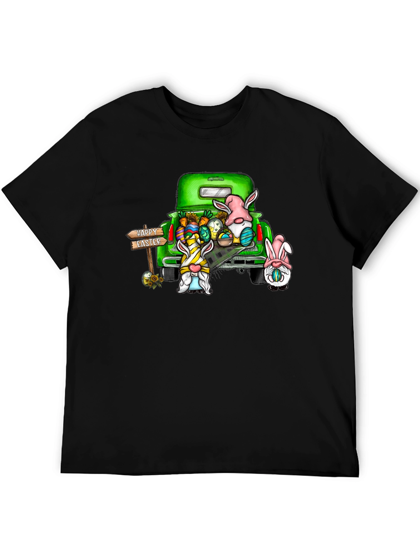 Easter Gnomes Truck Black Tee