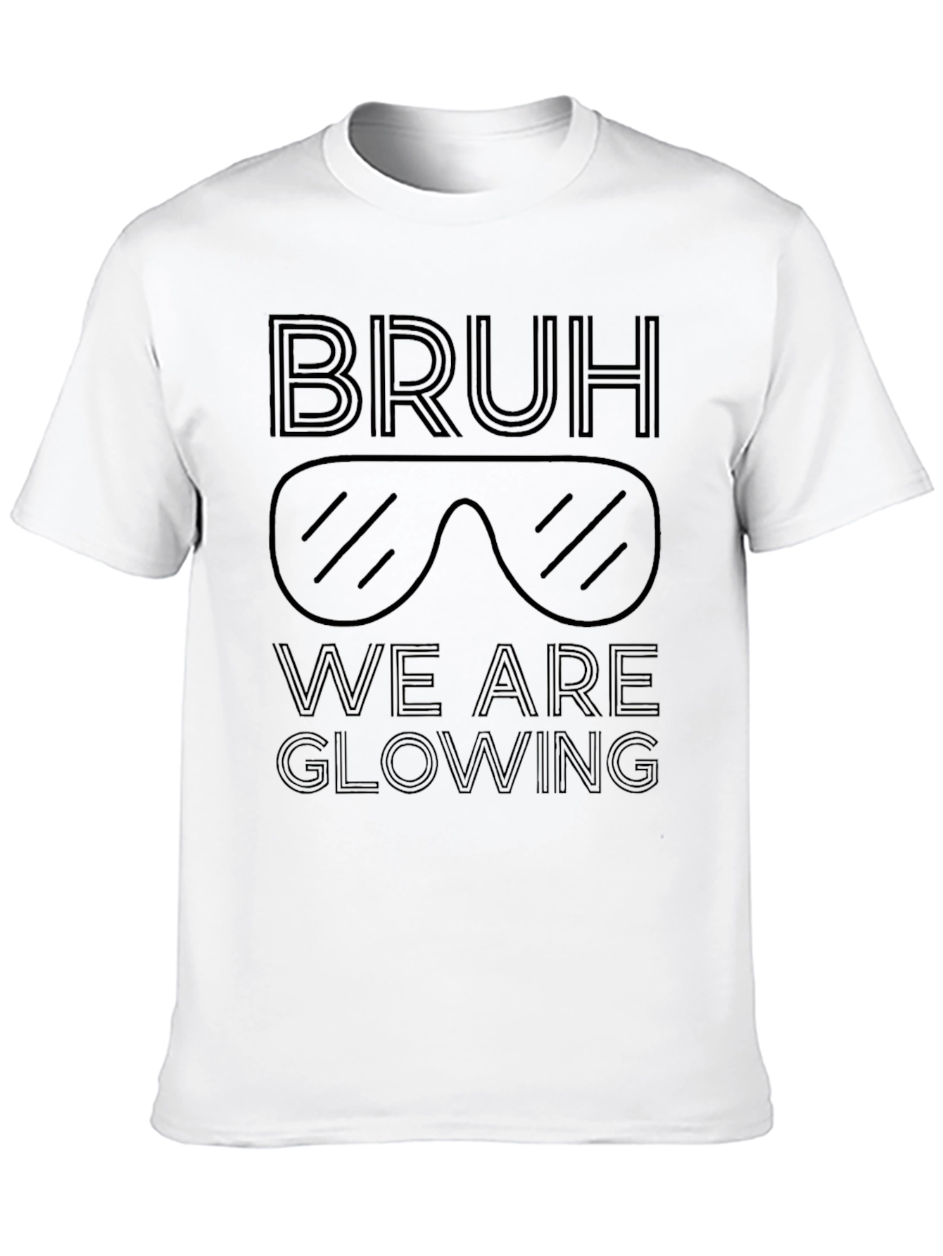 Bruh We Are Glowing Graphic Tee - Black