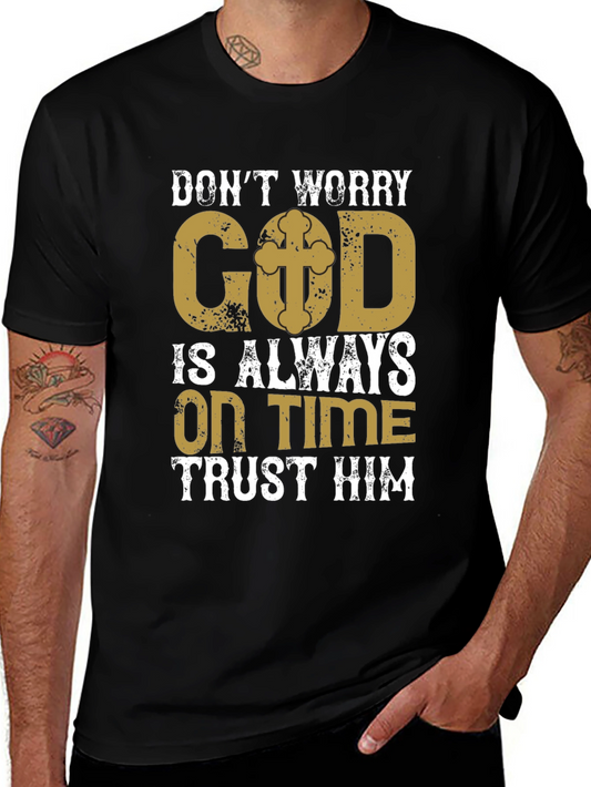 Faith-Based Graphic Tee - God is Always On Time Christian T-Shirt