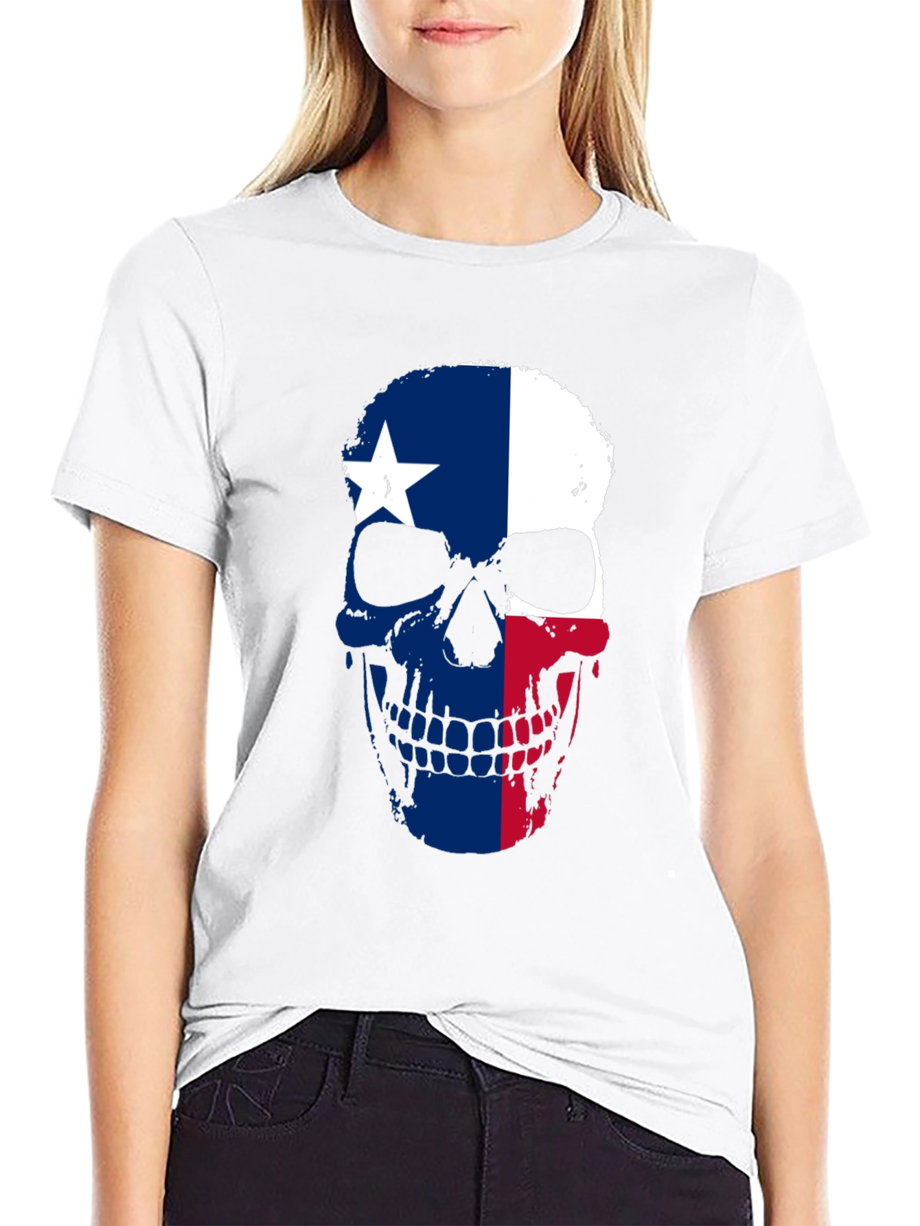 Texas Flag Skull Graphic T-Shirt