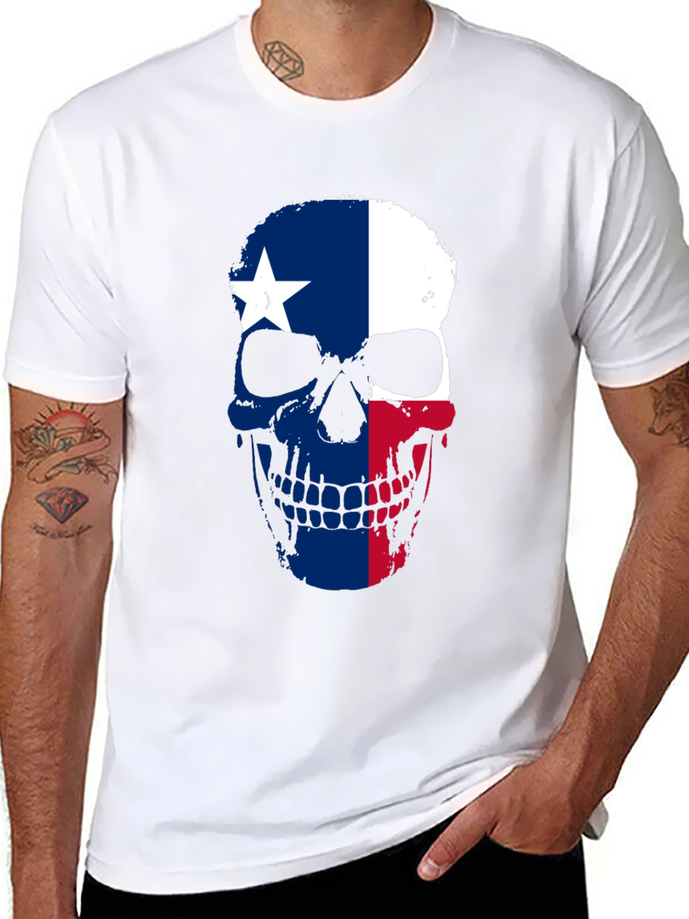 Texas Flag Skull Graphic T-Shirt