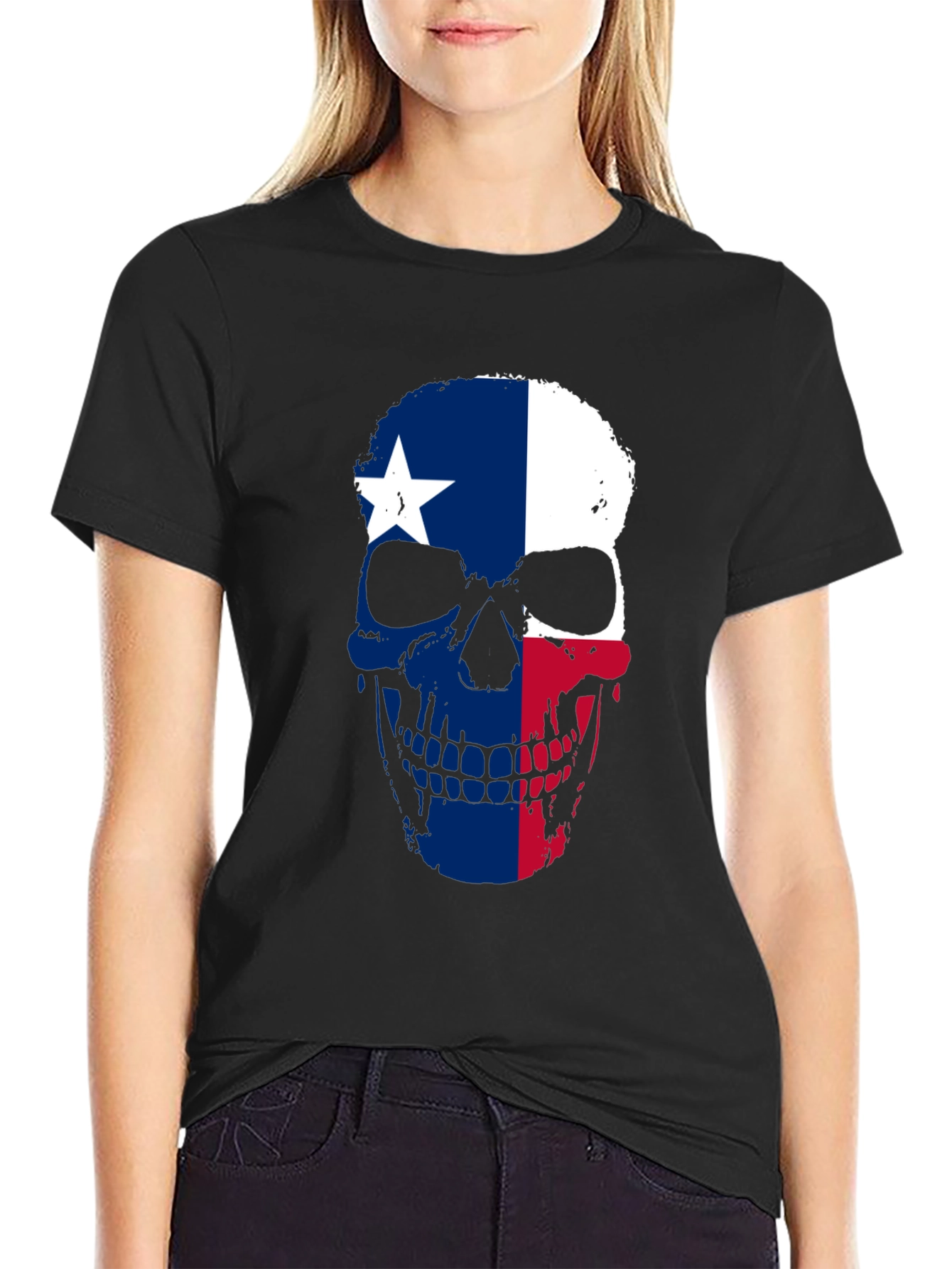 Texas Flag Skull Graphic T-Shirt