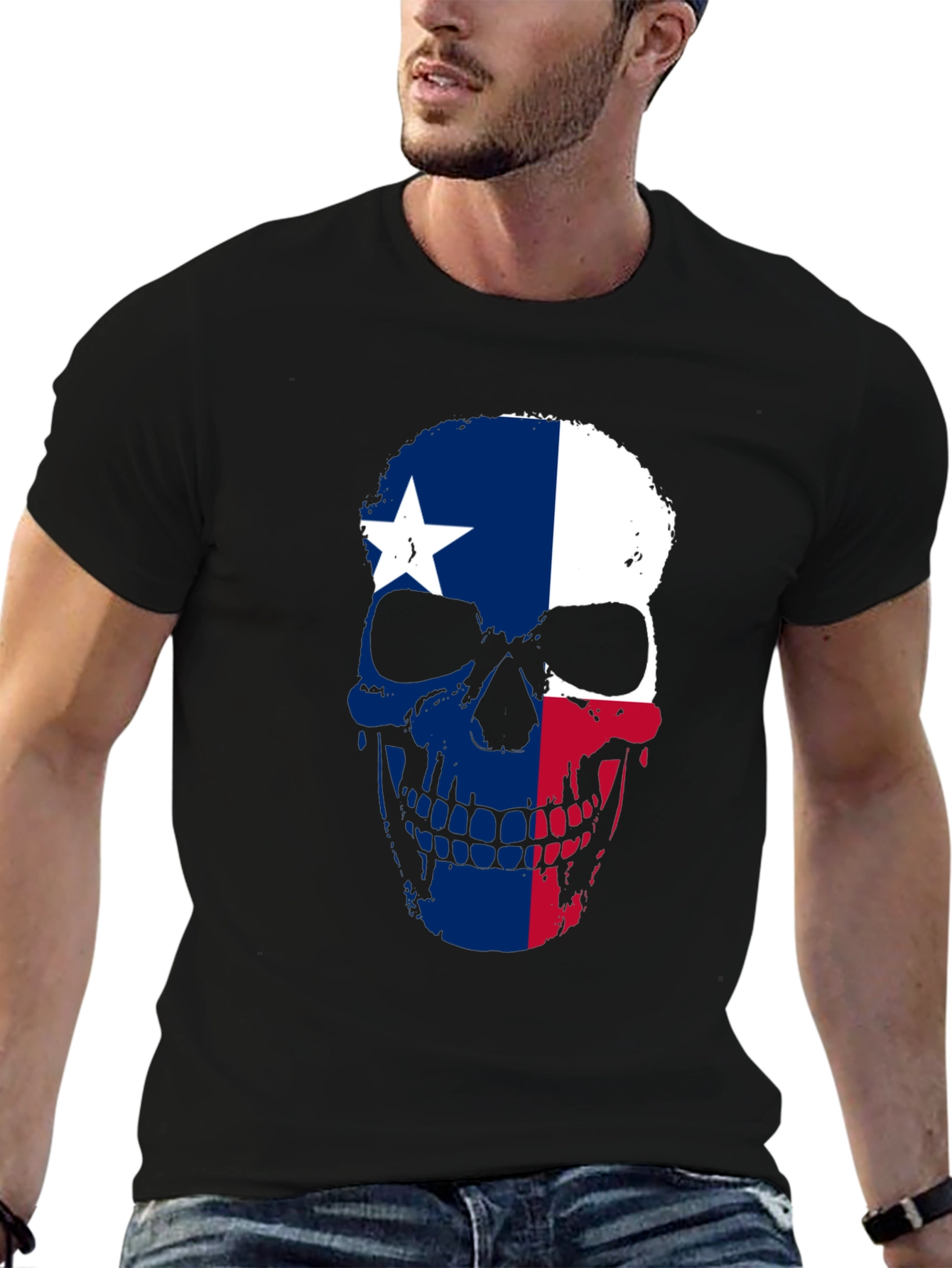 Texas Flag Skull Graphic T-Shirt