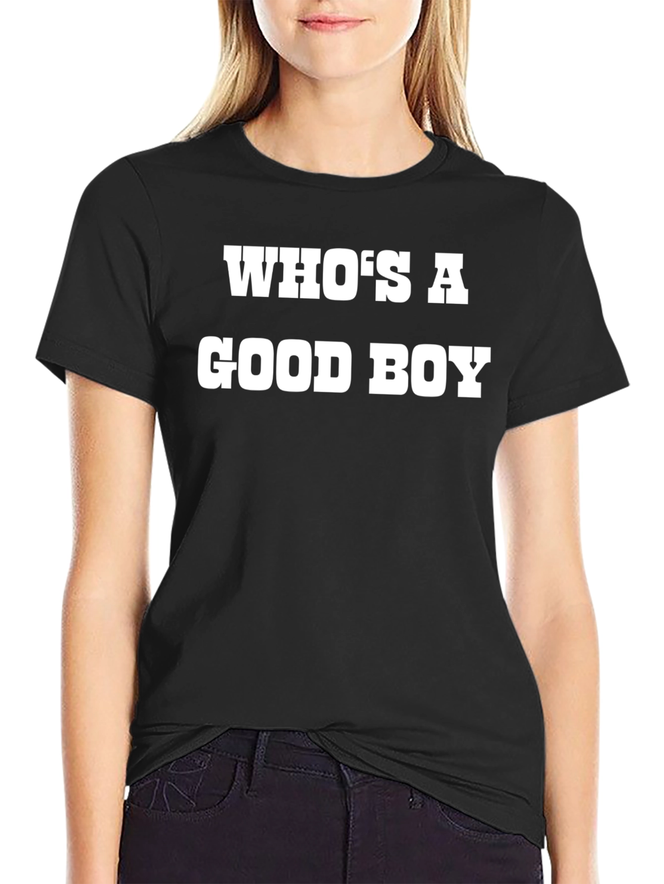 Whos a Good Boy? Black Graphic T-Shirt