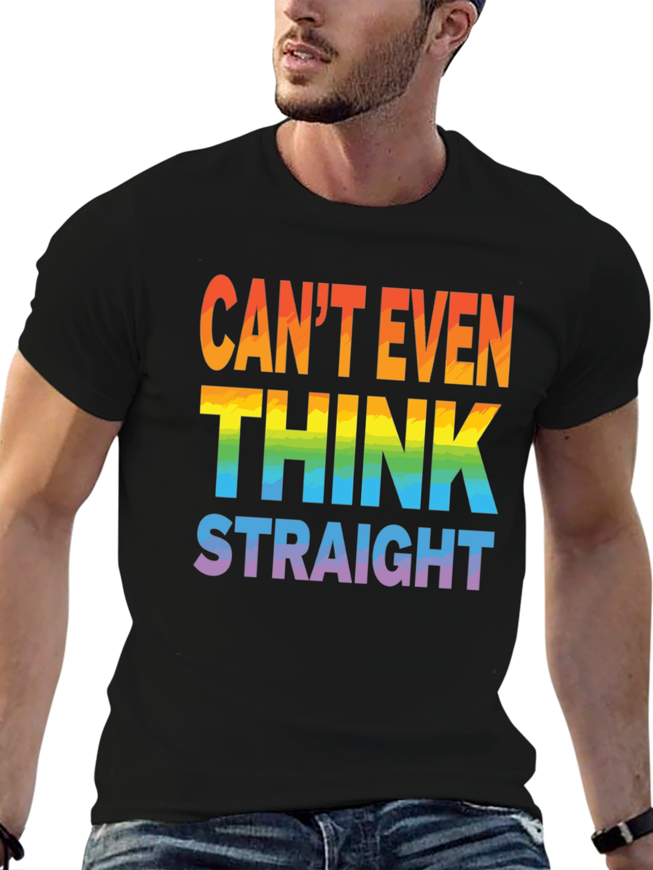 Cant Even Think Straight Rainbow Graphic Tee