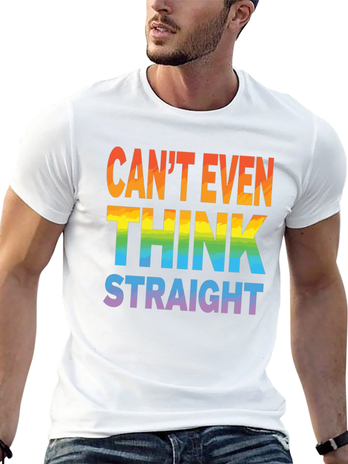 Cant Even Think Straight Rainbow Graphic Tee