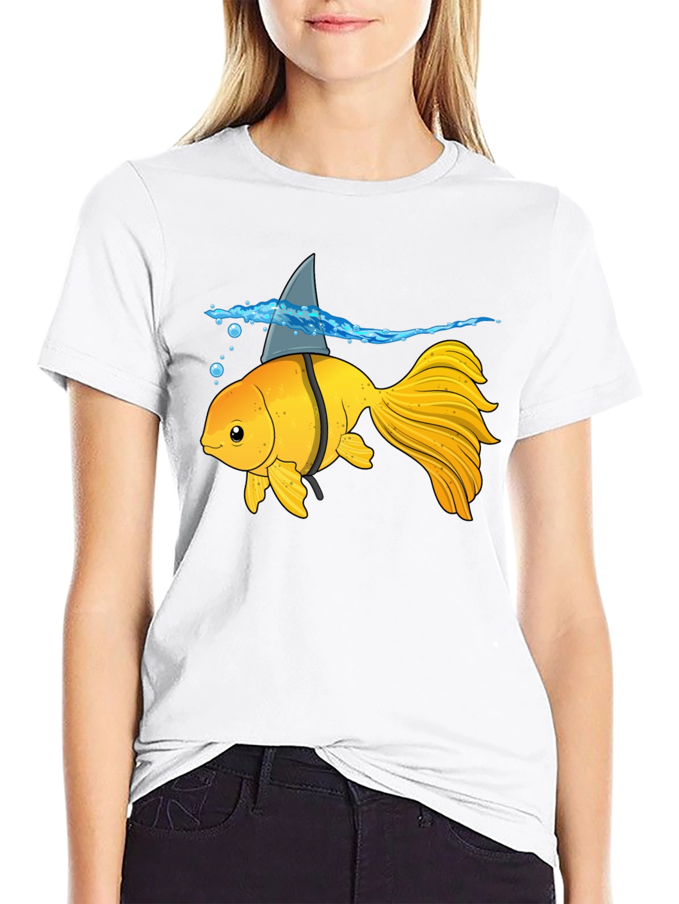 Goldfish Shark Fin Humor T-Shirt