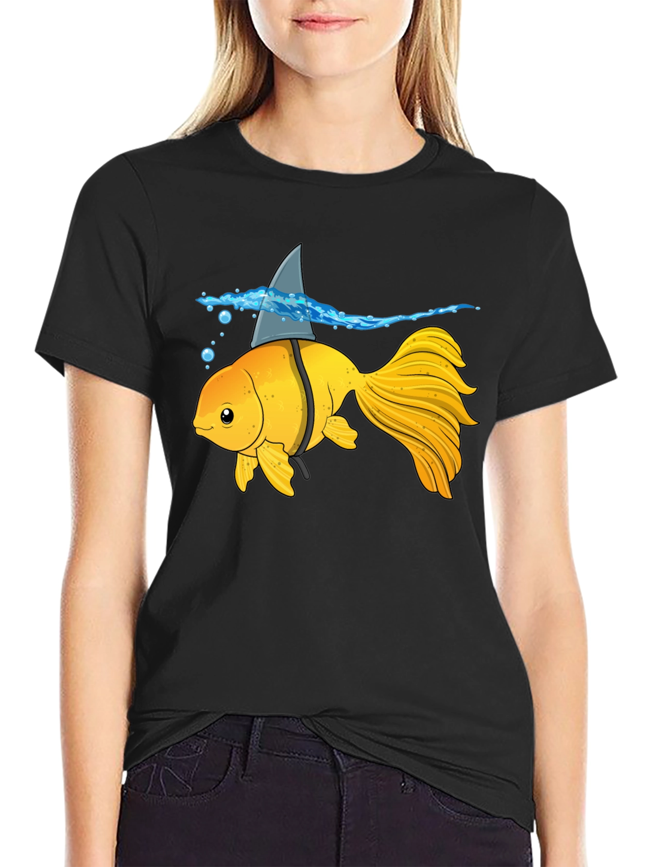 Goldfish Shark Fin Humor T-Shirt