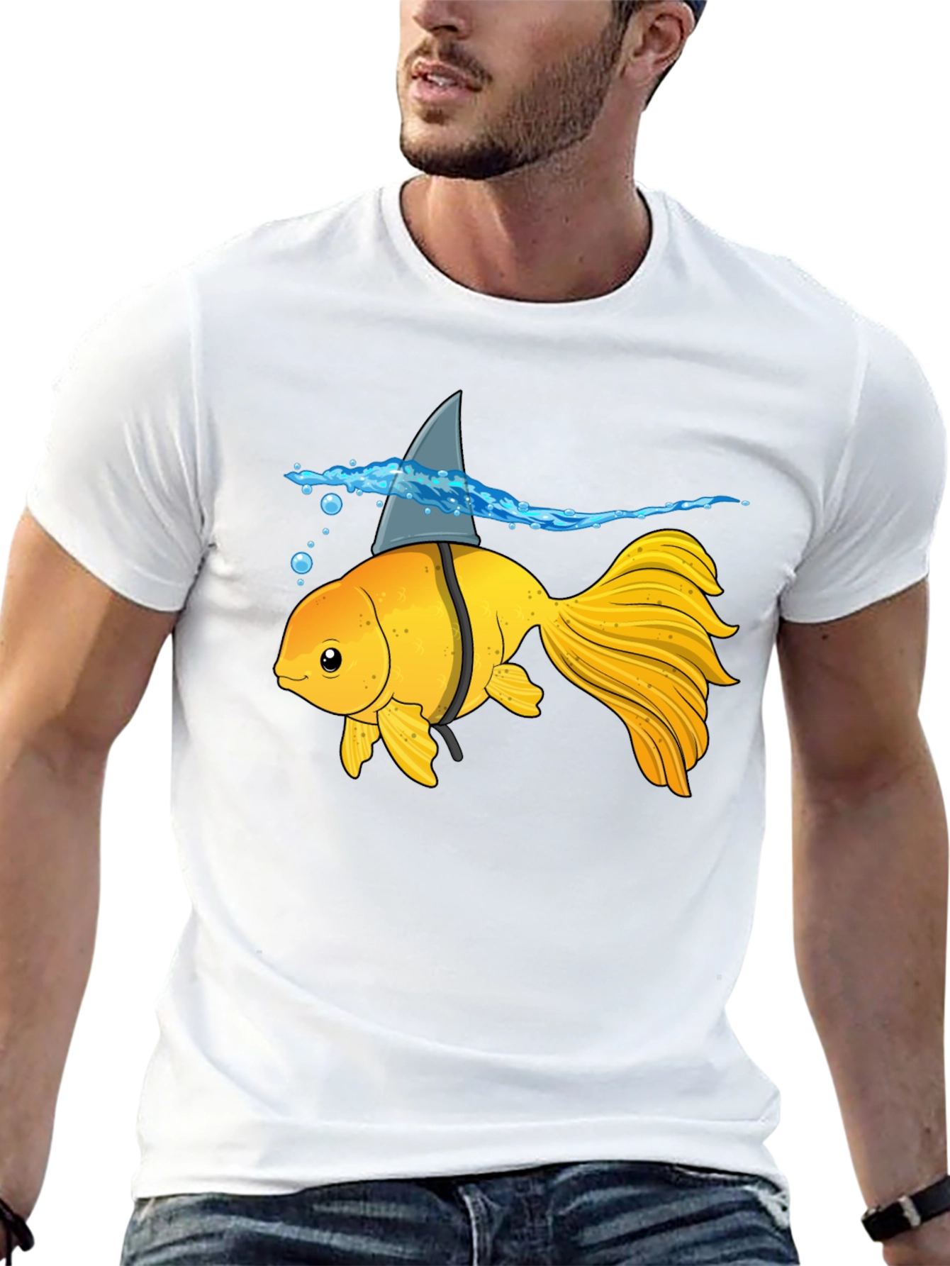 Goldfish Shark Fin Humor T-Shirt