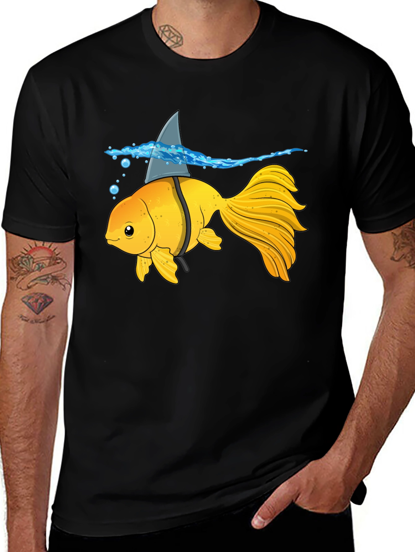 Goldfish Shark Fin Humor T-Shirt