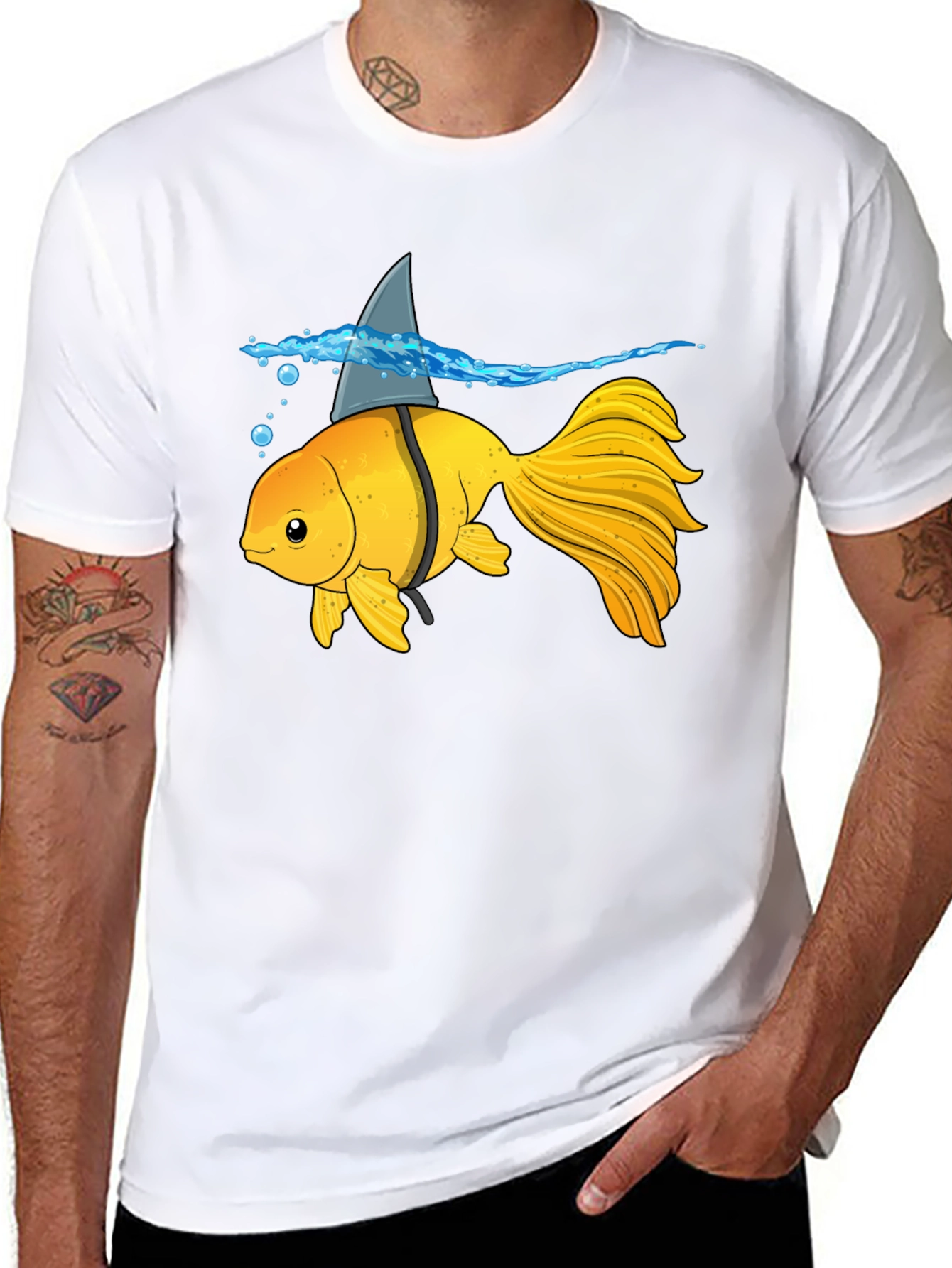 Goldfish Shark Fin Humor T-Shirt