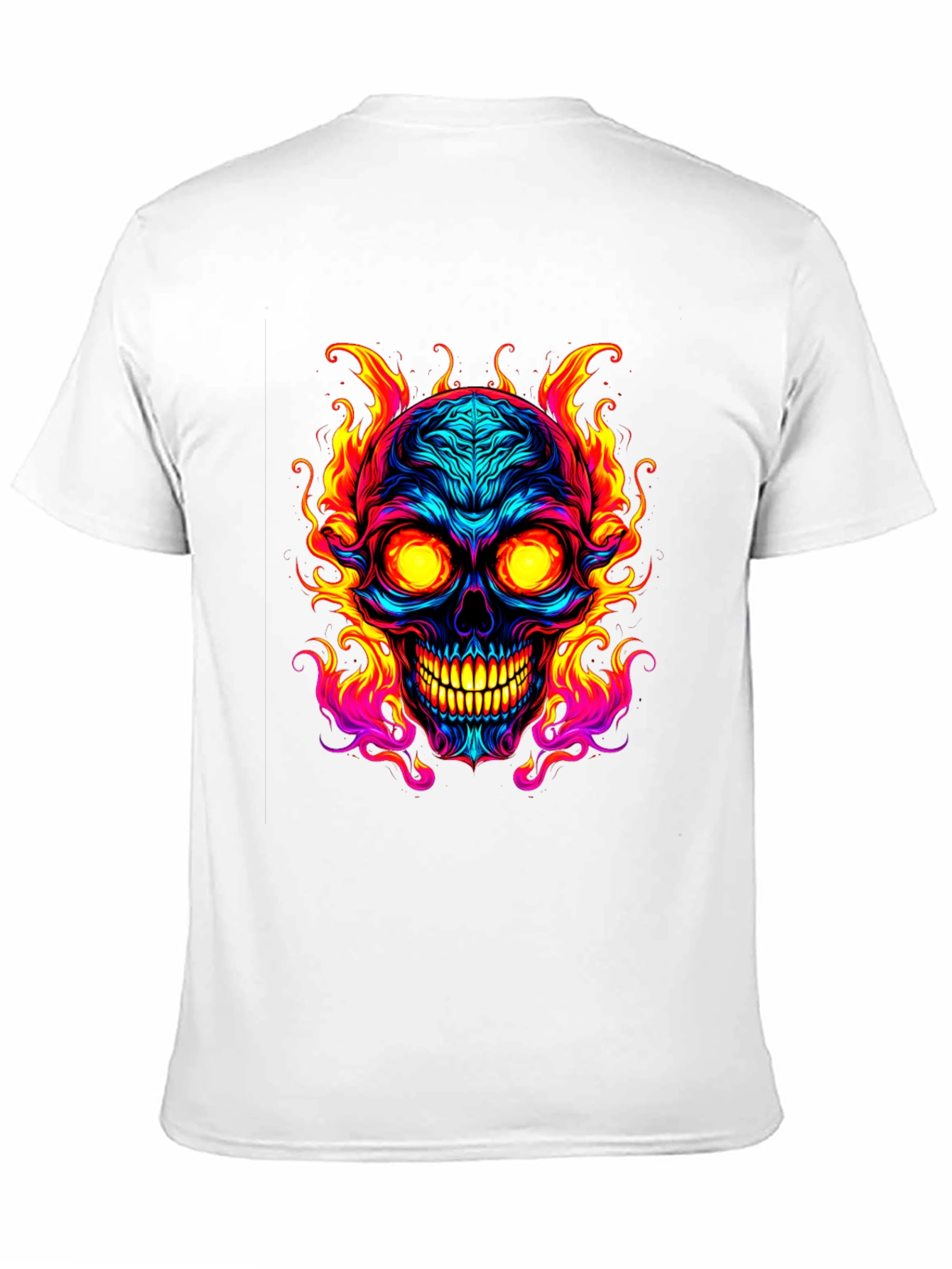 Flaming Skull Graphic Tee - Black