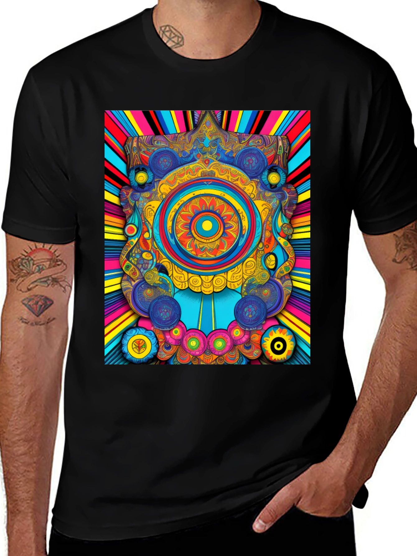 Psychedelic Mandala Graphic Tee - Vibrant Art T-Shirt