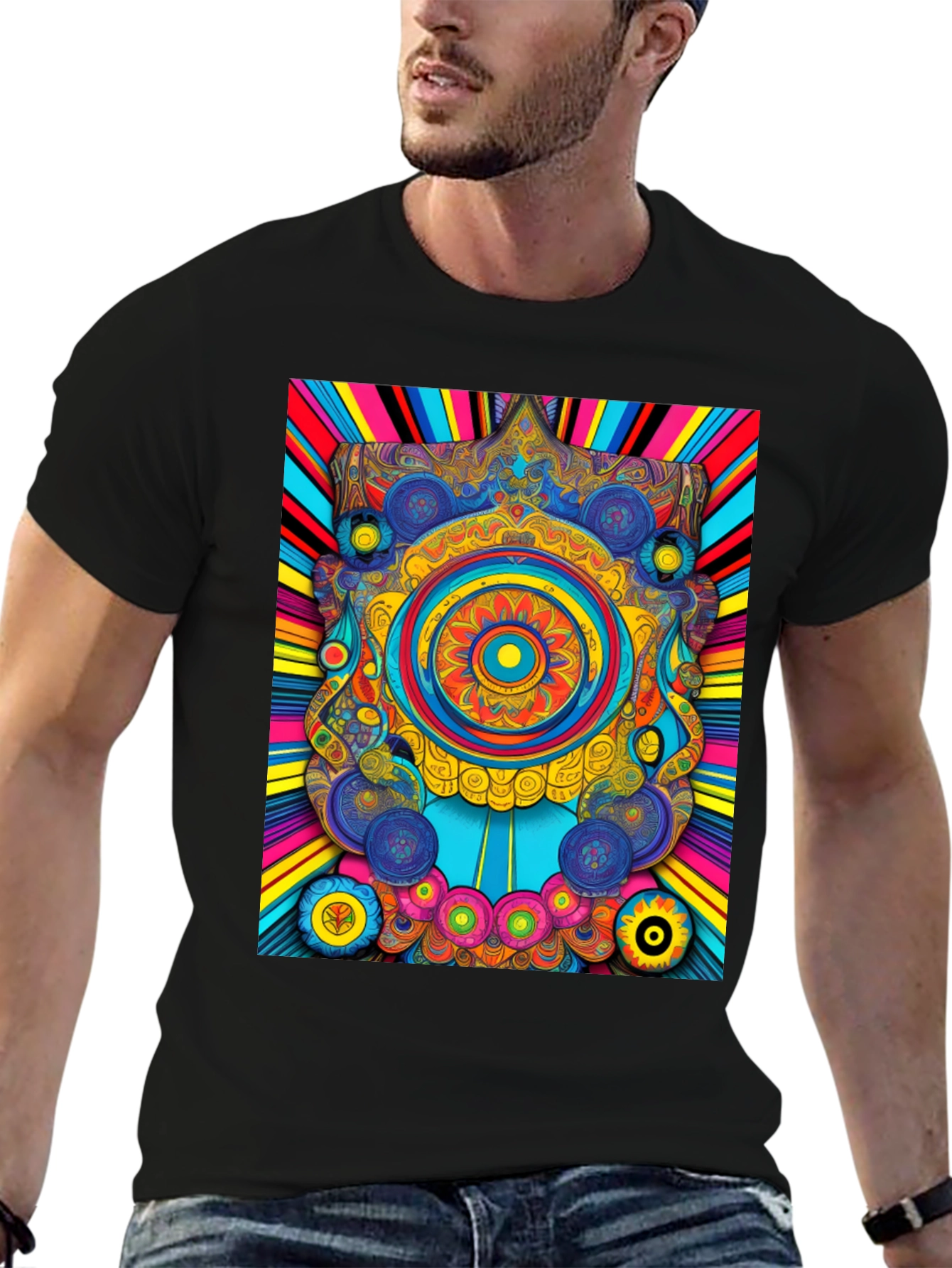 Psychedelic Mandala Graphic Tee - Vibrant Art T-Shirt
