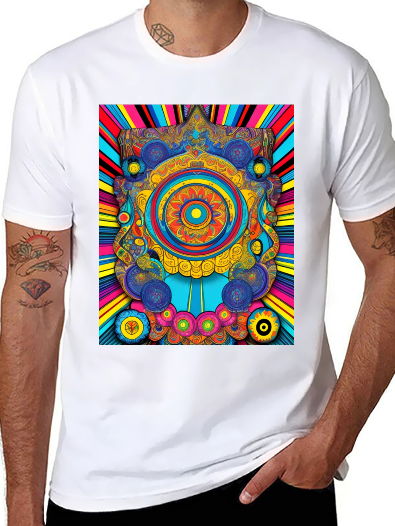 Psychedelic Mandala Graphic Tee - Vibrant Art T-Shirt