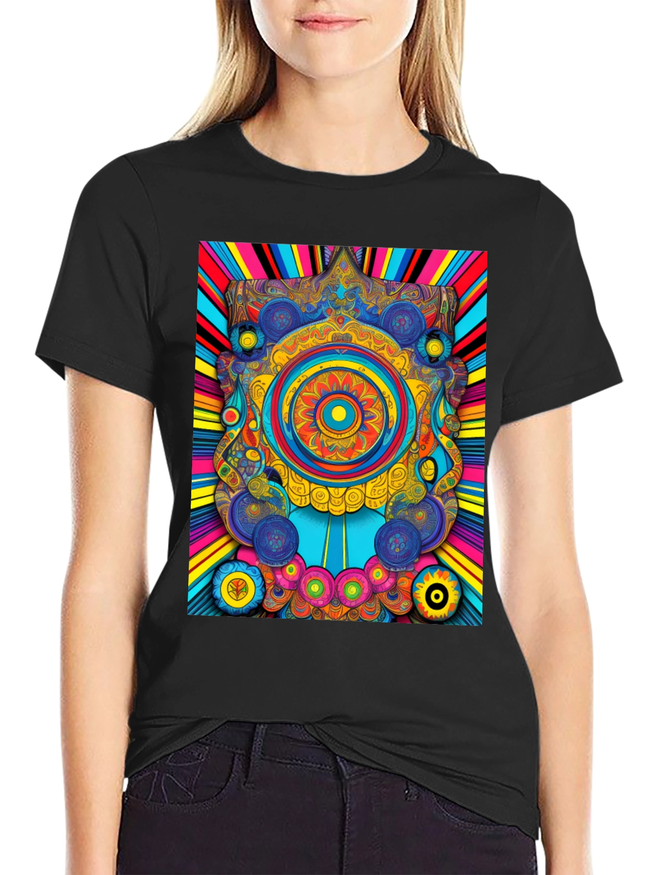 Psychedelic Mandala Graphic Tee - Vibrant Art T-Shirt