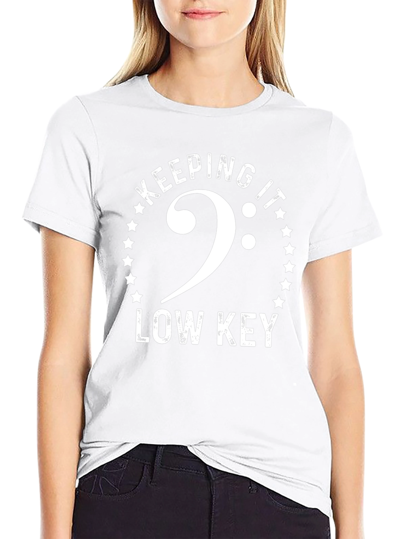 Keeping It Low Key Bass Clef Graphic T-Shirt