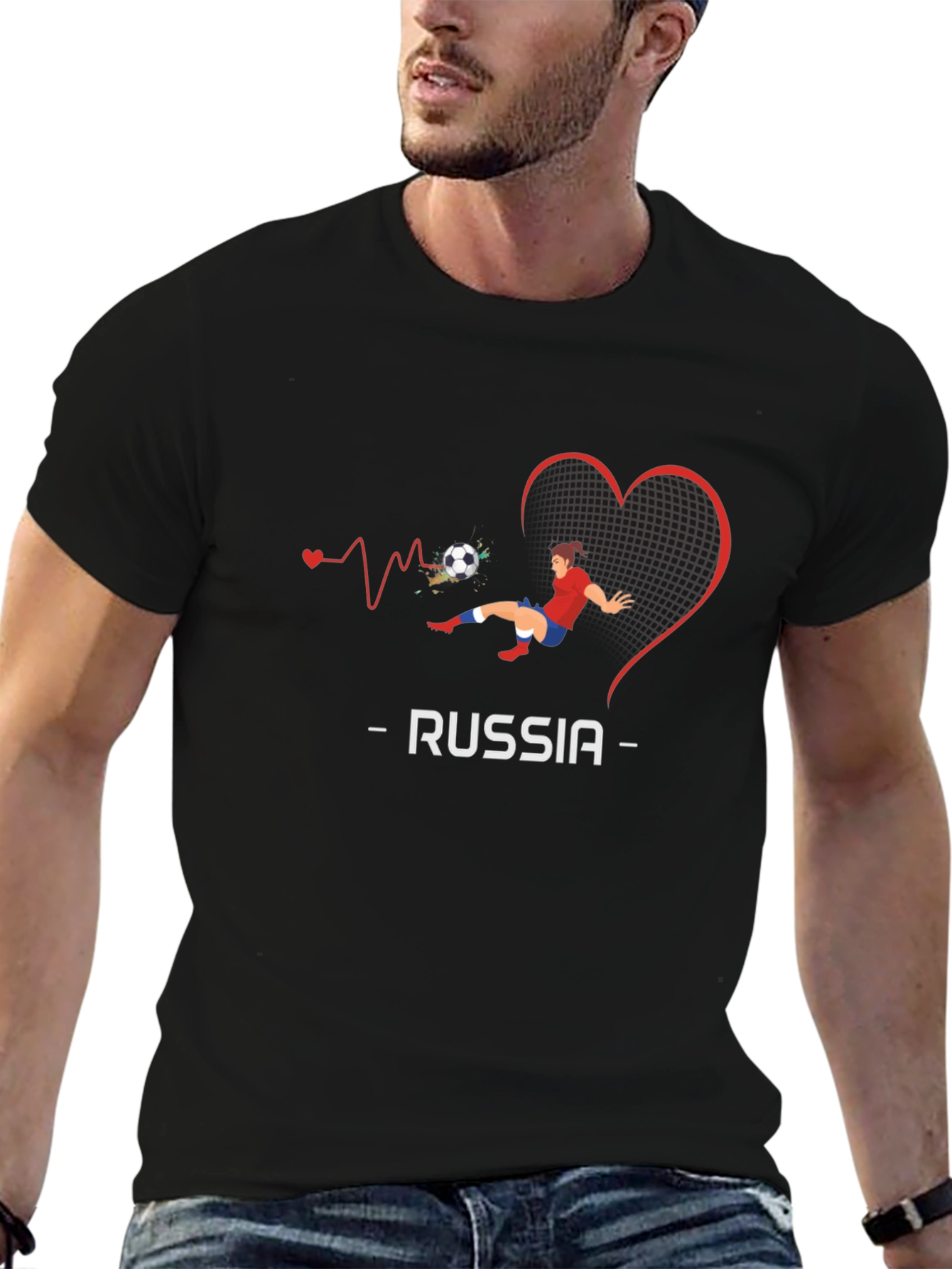 Russia Soccer Love Graphic Tee
