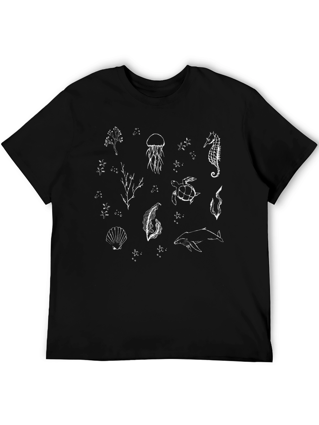 Ocean Life Graphic Tee - Black Unisex T-Shirt