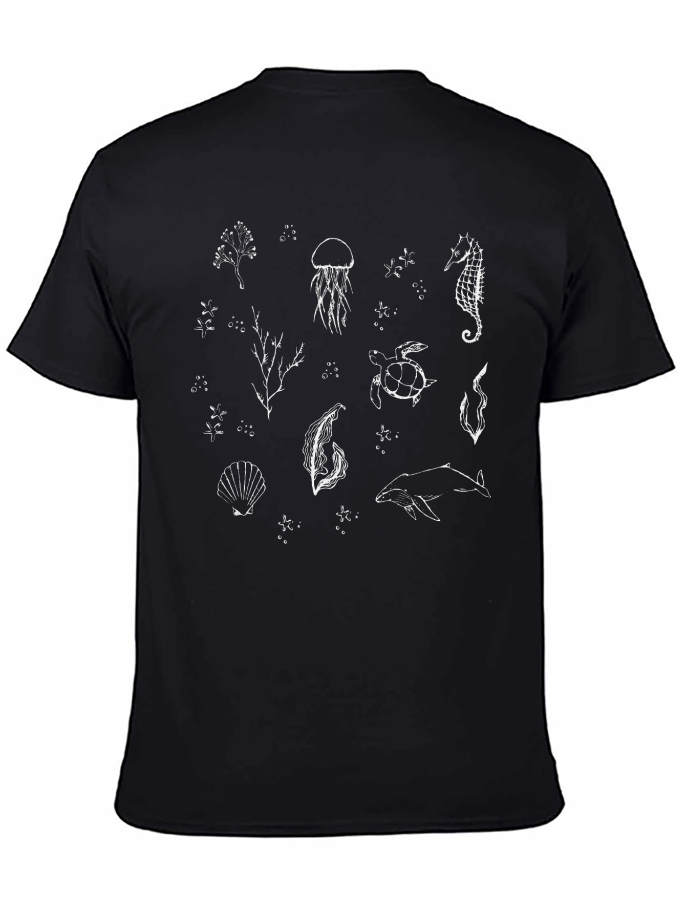 Ocean Life Graphic Tee - Black Unisex T-Shirt