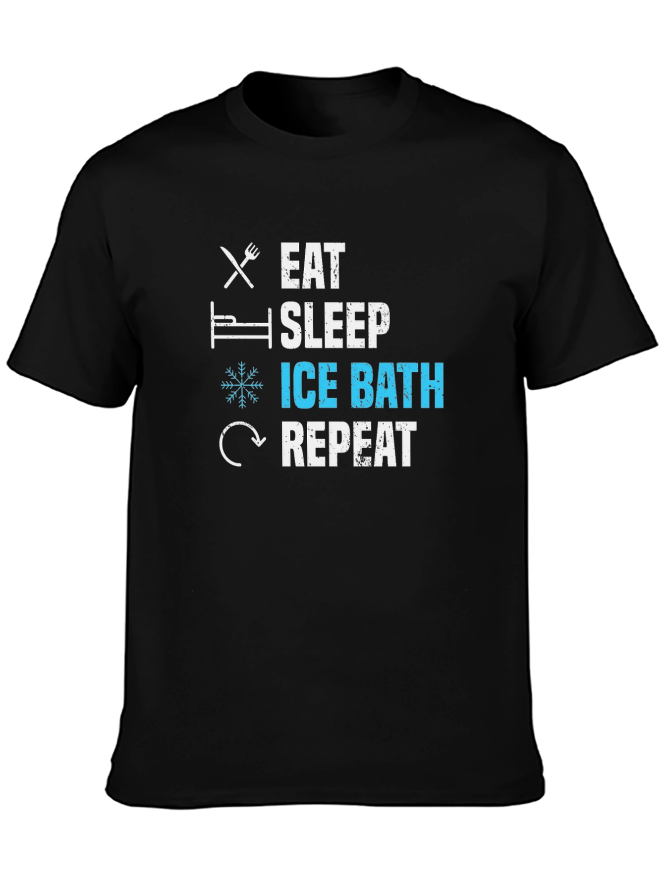 Eat Sleep Ice Bath Repeat Black T-Shirt
