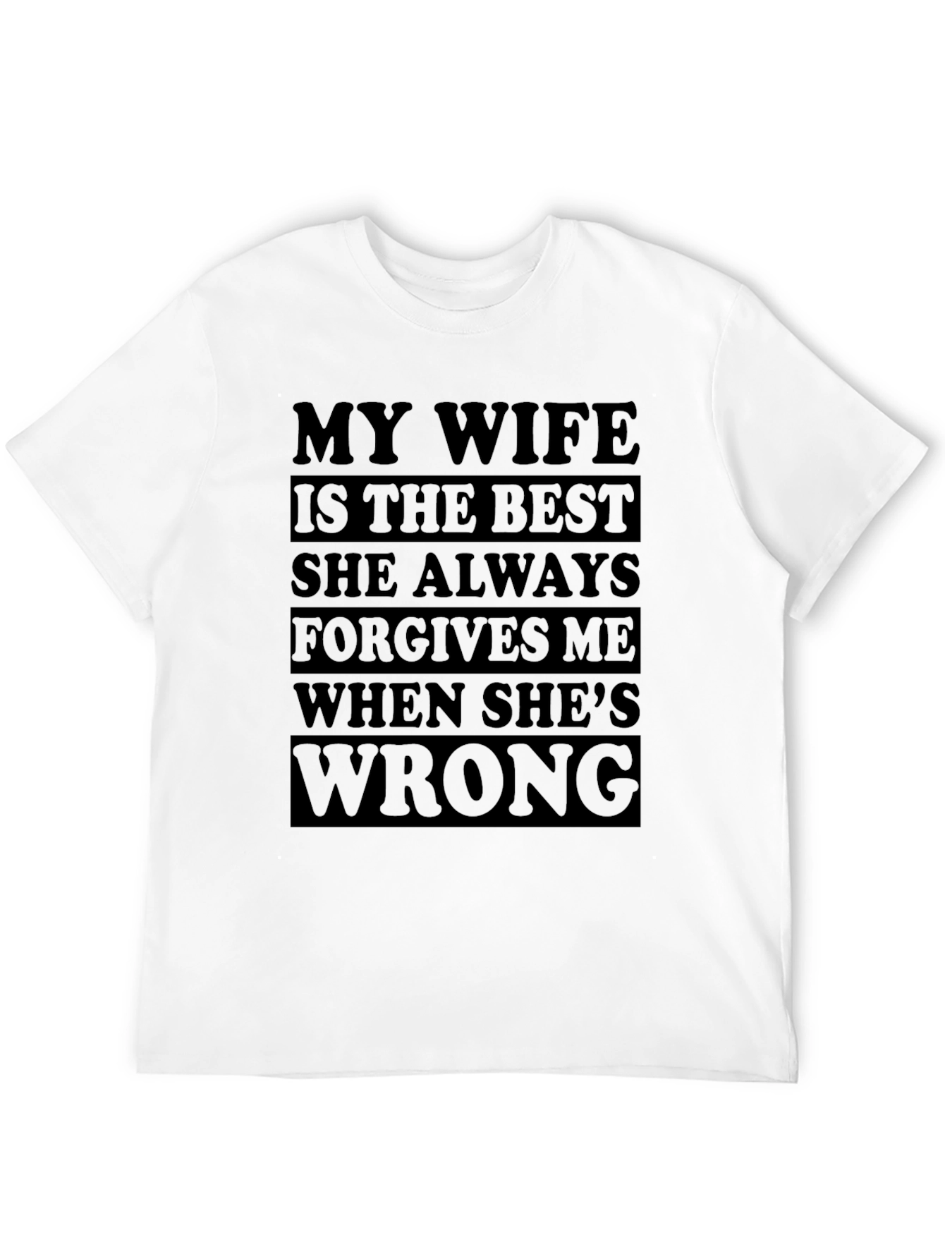 Humorous My Wife Graphic T-Shirt - Black