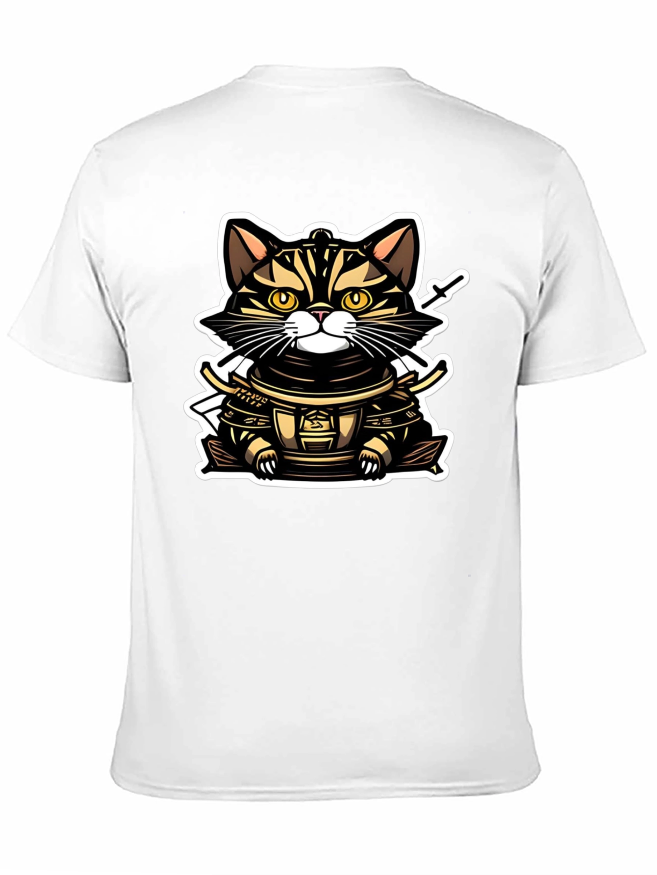 Samurai Cat T-Shirt - Warrior Kitten Design