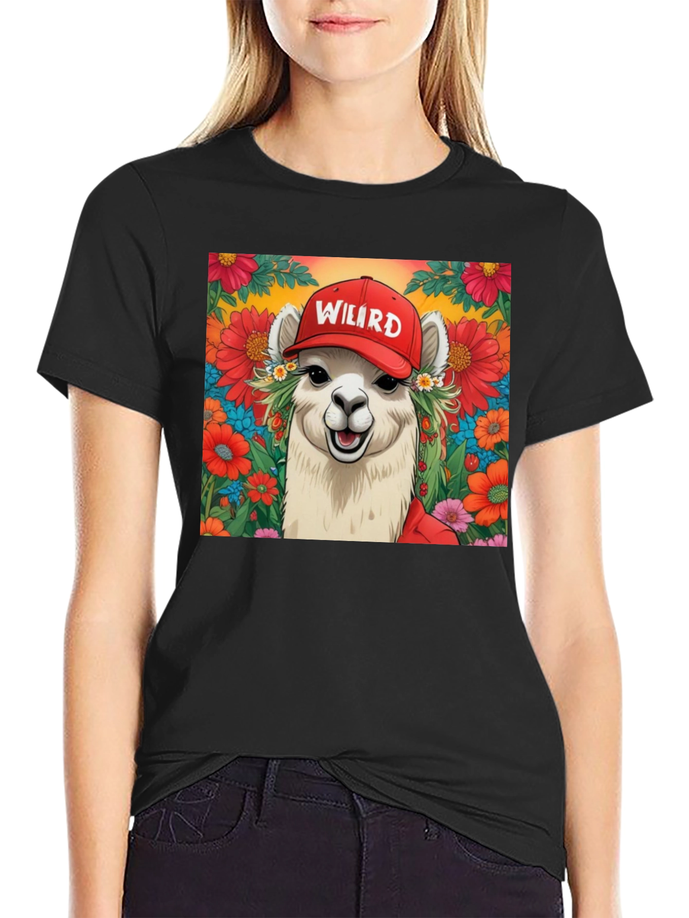 Weird Llama Graphic Tee - Soft Cotton