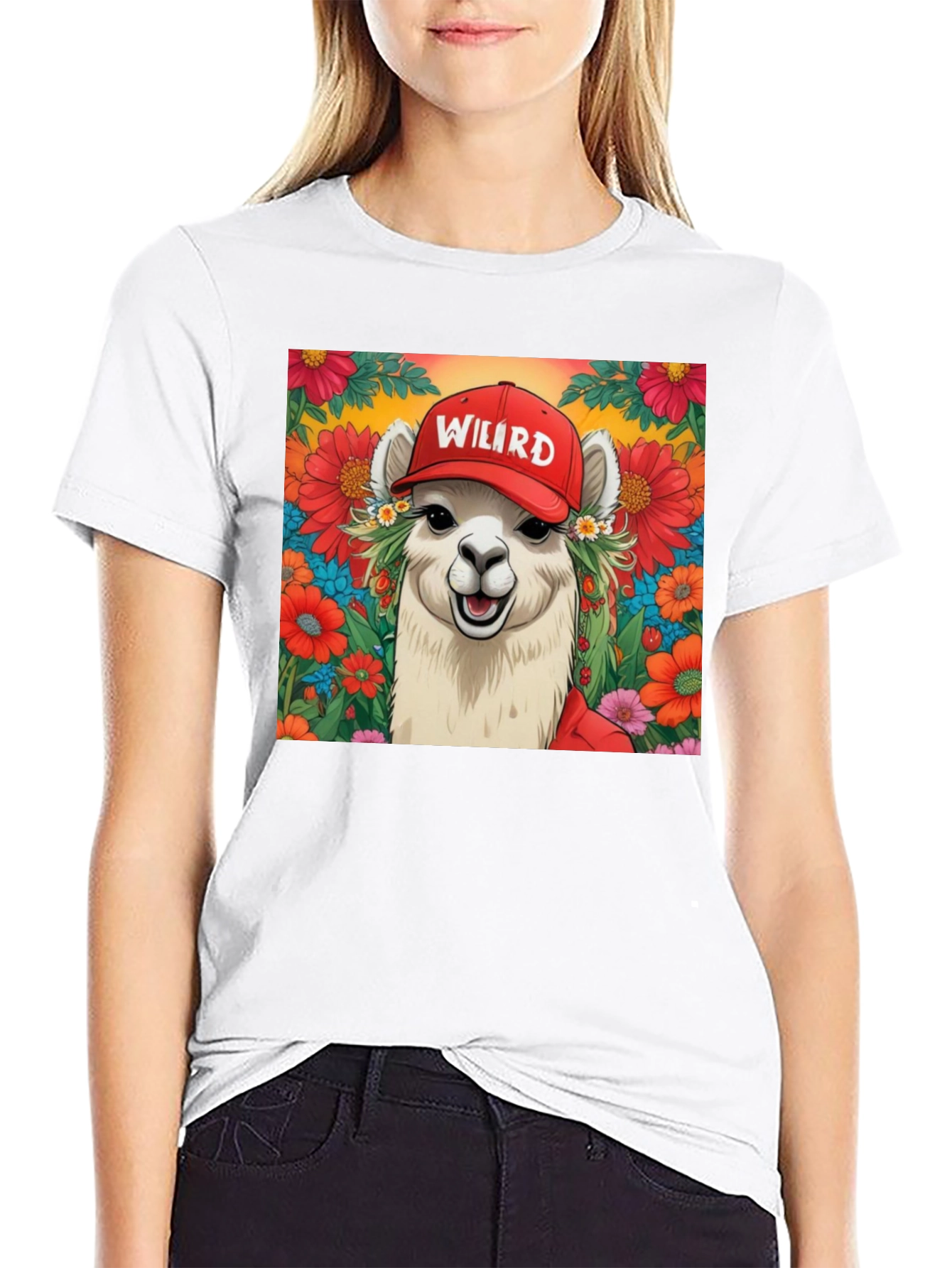Weird Llama Graphic Tee - Soft Cotton